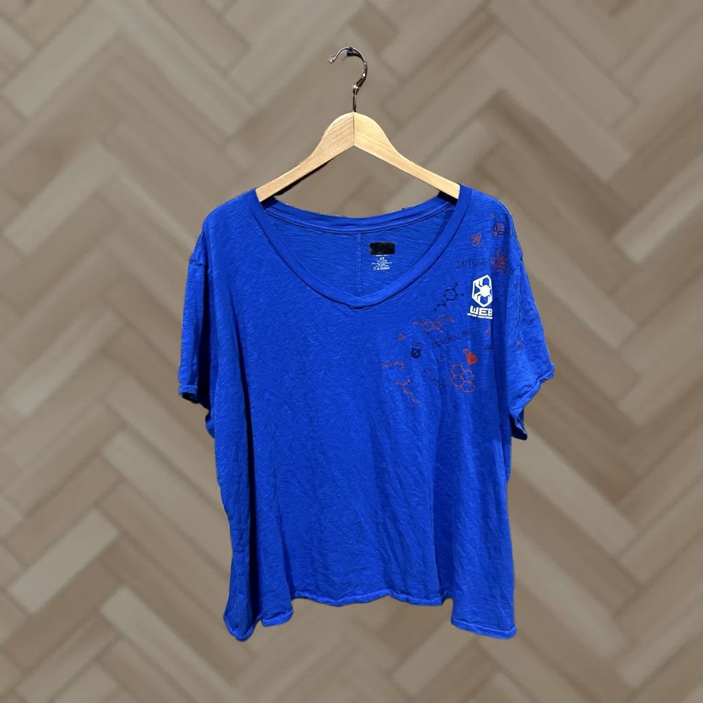 Vintage Marvel Womens Blue Short Sleeve T-Shirt Plus Size 3X Web Slingers Crew Neck Shirt Mens Girls Womens Size XXL / US 16-18 / IT 52-54 - 1 Thumbnail
