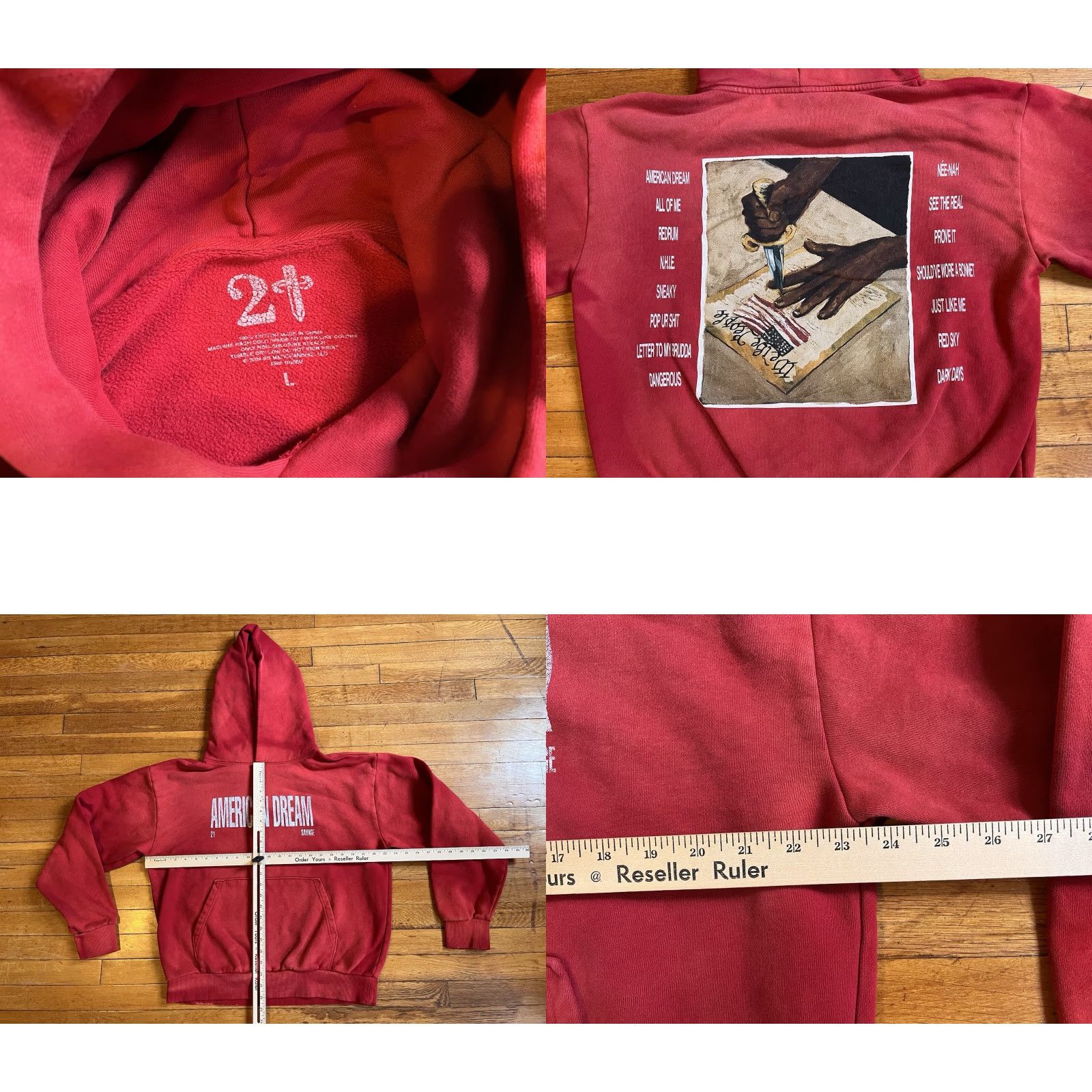 Vintage 21 Savage American Dream We The People Hoodie Men’s Large Red Logo Graphic Print Hooded Pockets 21 Savage Mens L Hoodie Size US L / EU 52-54 / 3 - 8 Thumbnail