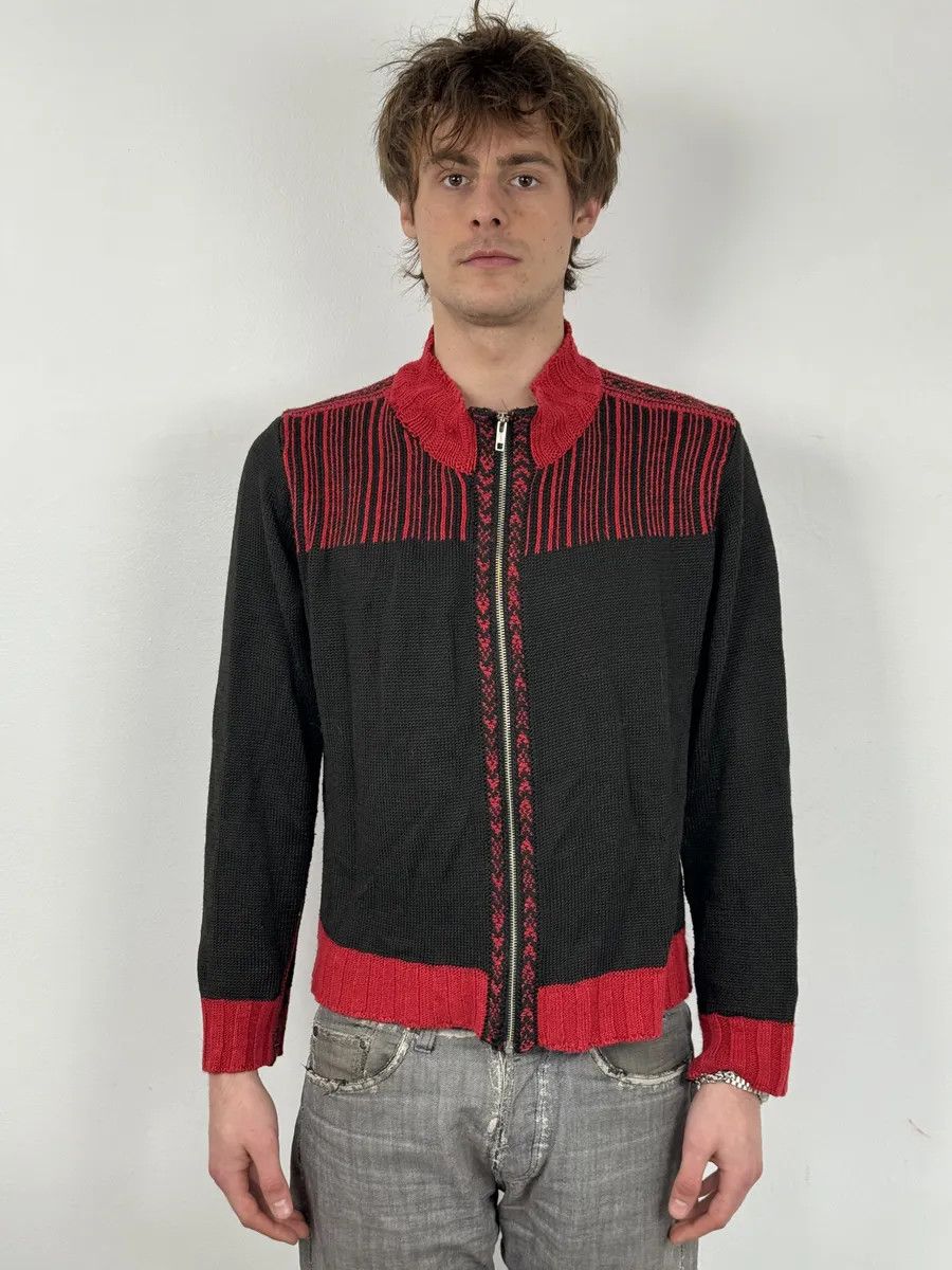 Dries Van Noten Dries Van Noten Black & Red Zip-up Sweater Size US S / EU 44-46 / 1 - 3 Thumbnail