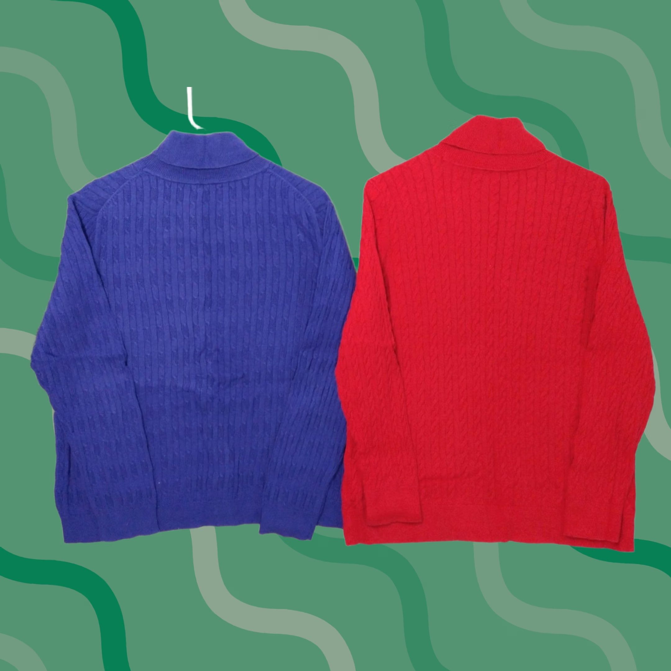 Talbots VINTAGE Talbots Sweater Womens 1X Plus Turtleneck Cable Neck Pullover Cotton Lot of 2 Size XL / US 12-14 / IT 48-50 - 1 Thumbnail