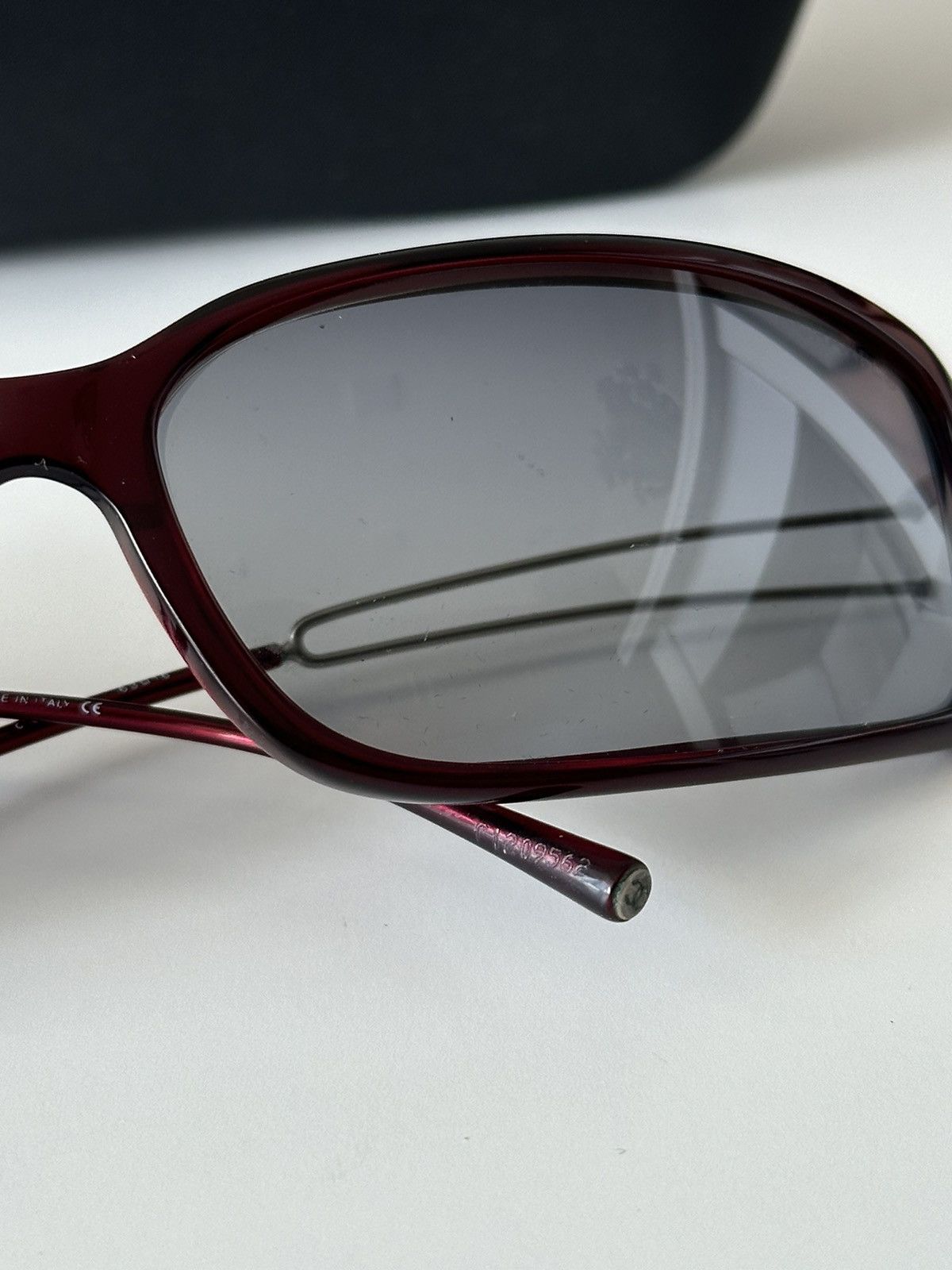 Vintage CHANEL Burgundy Rectangular Blue Leans Sunglasses 5038 Y2K Size ONE SIZE - 8 Thumbnail