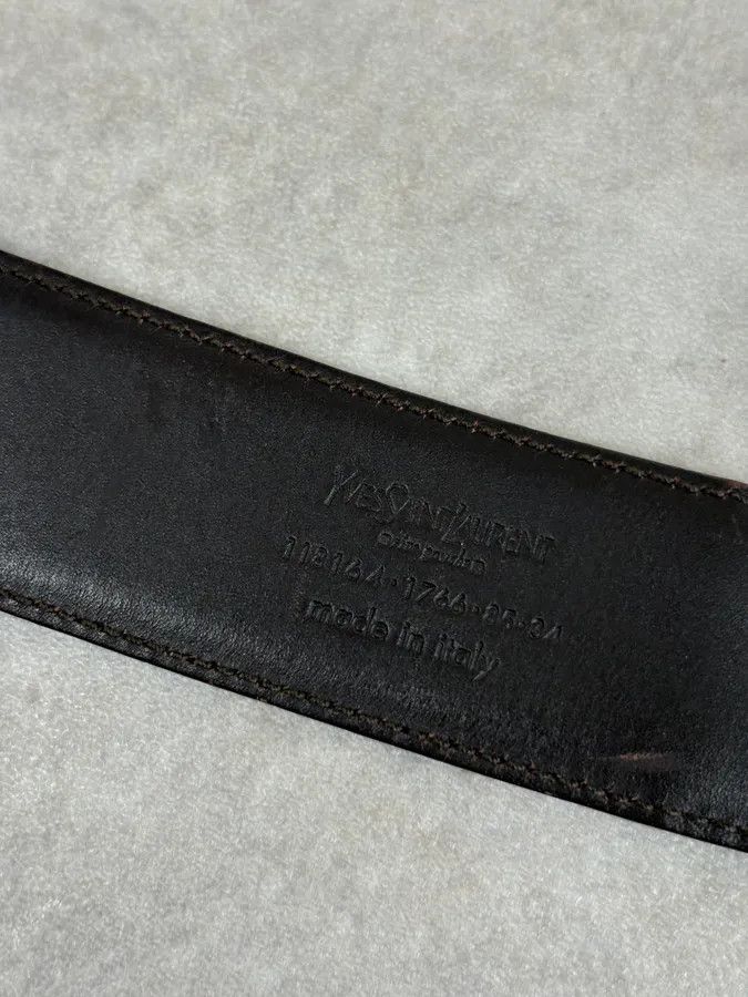 Yves Saint Laurent AW2003 Yves Saint Laurent Brown Leather Silver Buckle Belt Size ONE SIZE - 9 Thumbnail