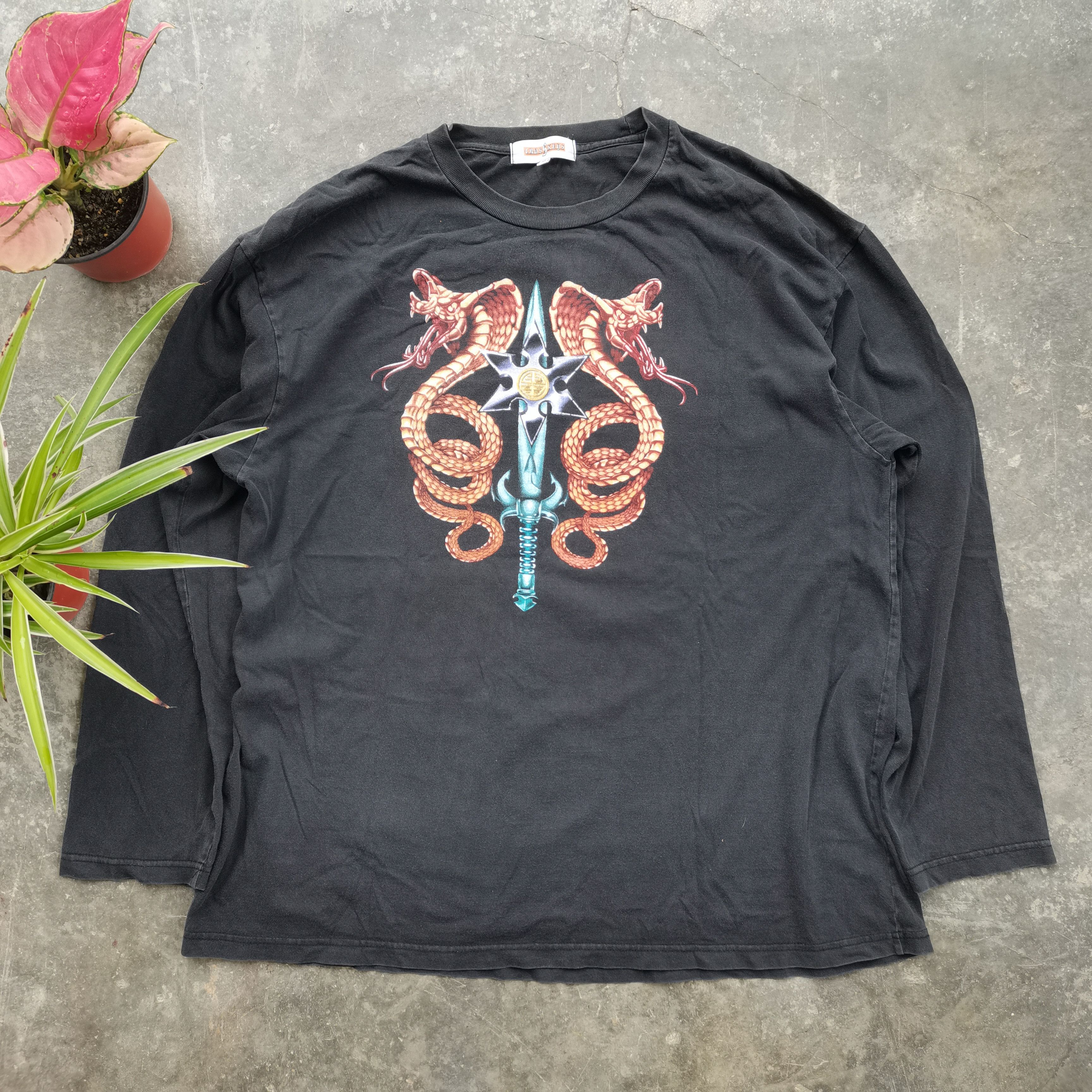 Vintage Send Offer🔥 Vintage CrosSkeys Dragon Black Tee Size US XXL / EU 58 / 5 - 1 Thumbnail