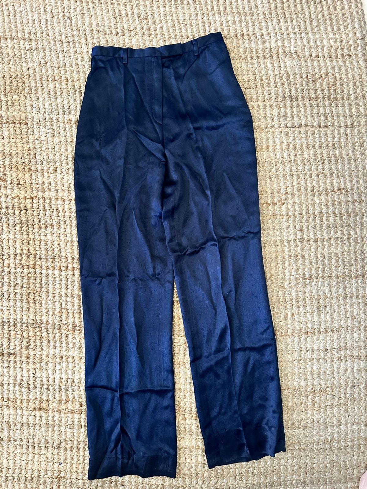 Other GUNEXT Navy Satin Pleated Pants Trousers SZ 6 MADE IN ITALY Size 28" / US 6 / IT 42 - 1 Thumbnail