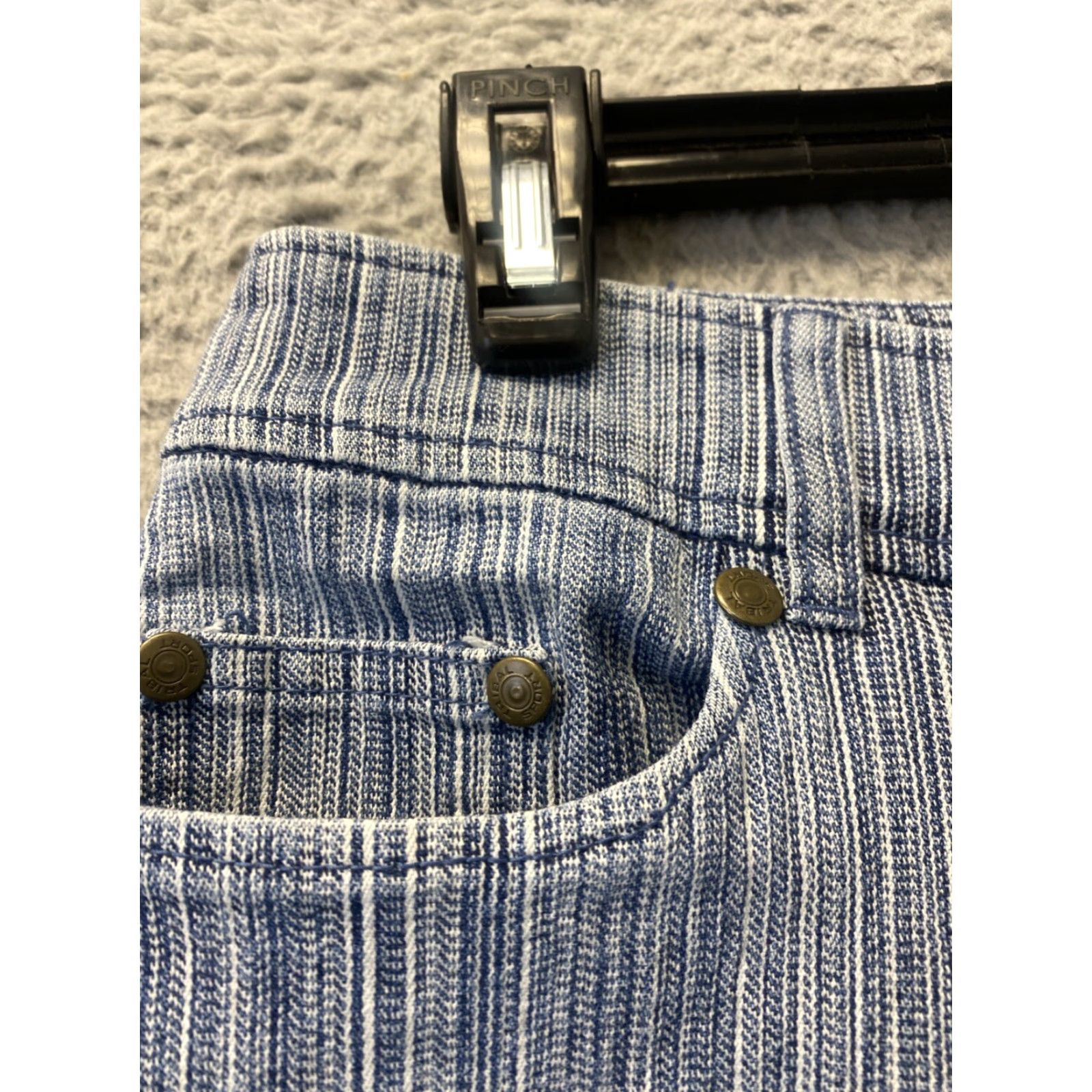 Denime VINTAGE Tribal Women's Denim Jeans Cropped Mid-Rise Straight Light Wash Size 10 Blue 90s Fashion Women's Size 32" / US 10 / IT 46 - 3 Thumbnail
