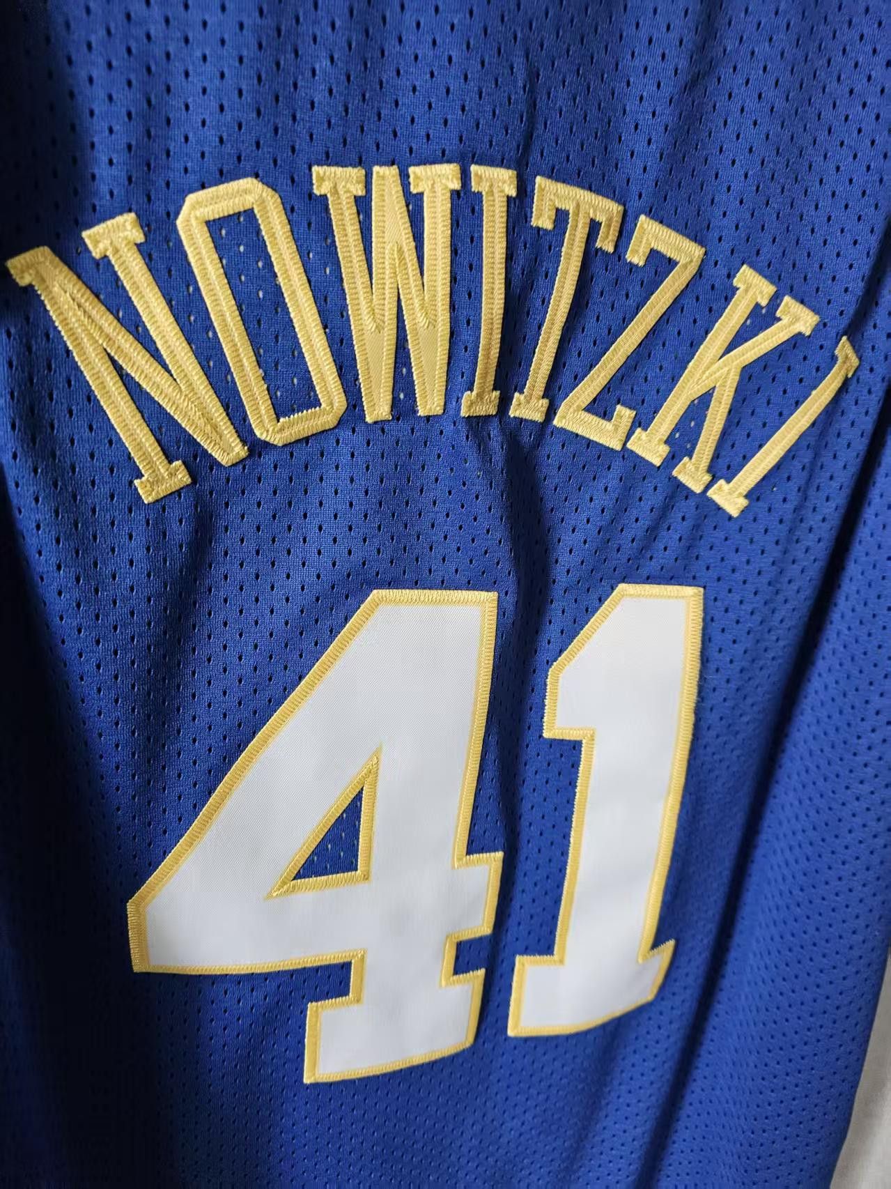 NBA Mavericks 41 Dirk Nowitzki Jersey Blue Size US XL / EU 56 / 4 - 5 Thumbnail