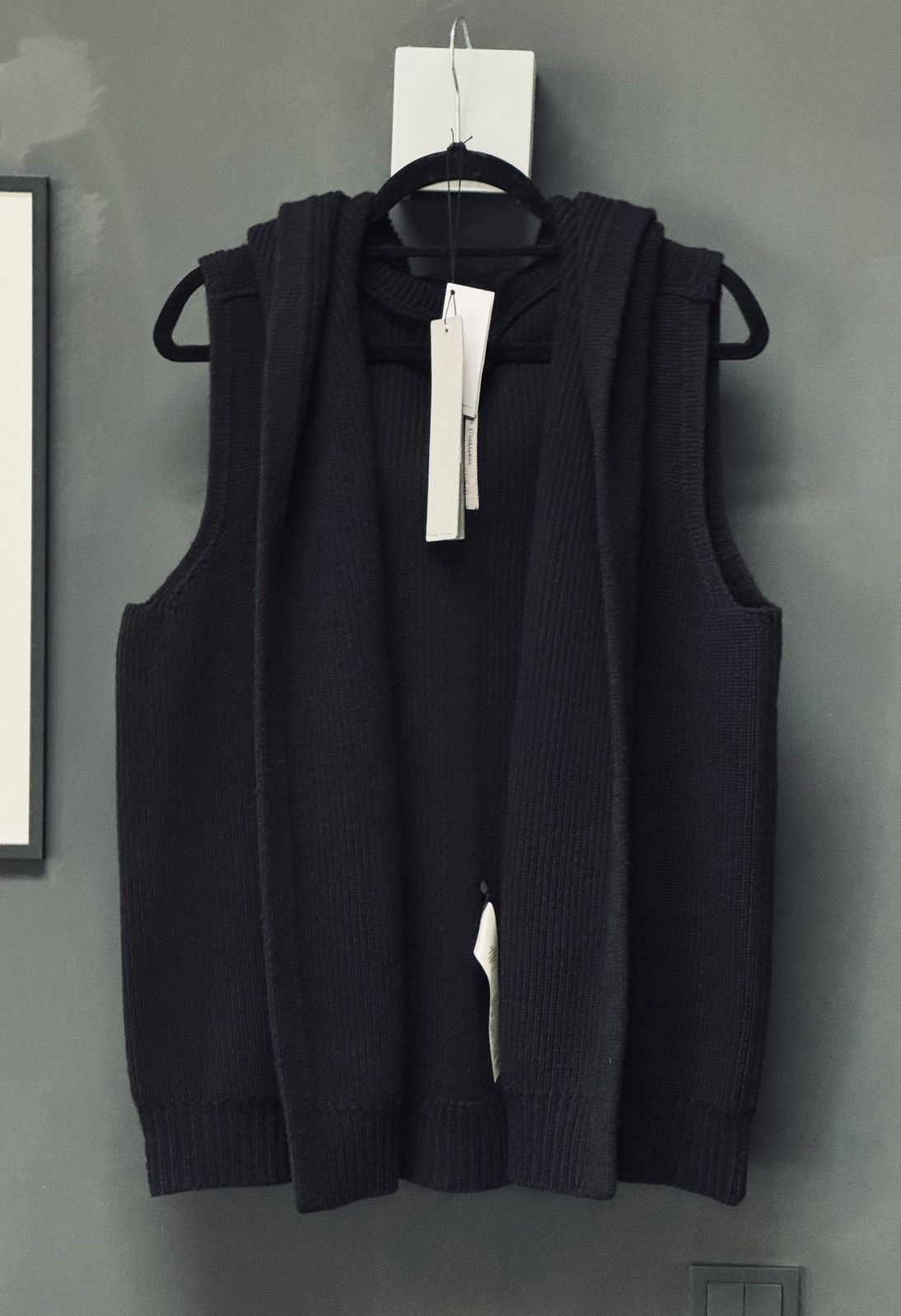 Rick Owens Final Drop | SL LINER Black L Hooded Wool Vest Size US L / EU 52-54 / 3 - 1 Thumbnail