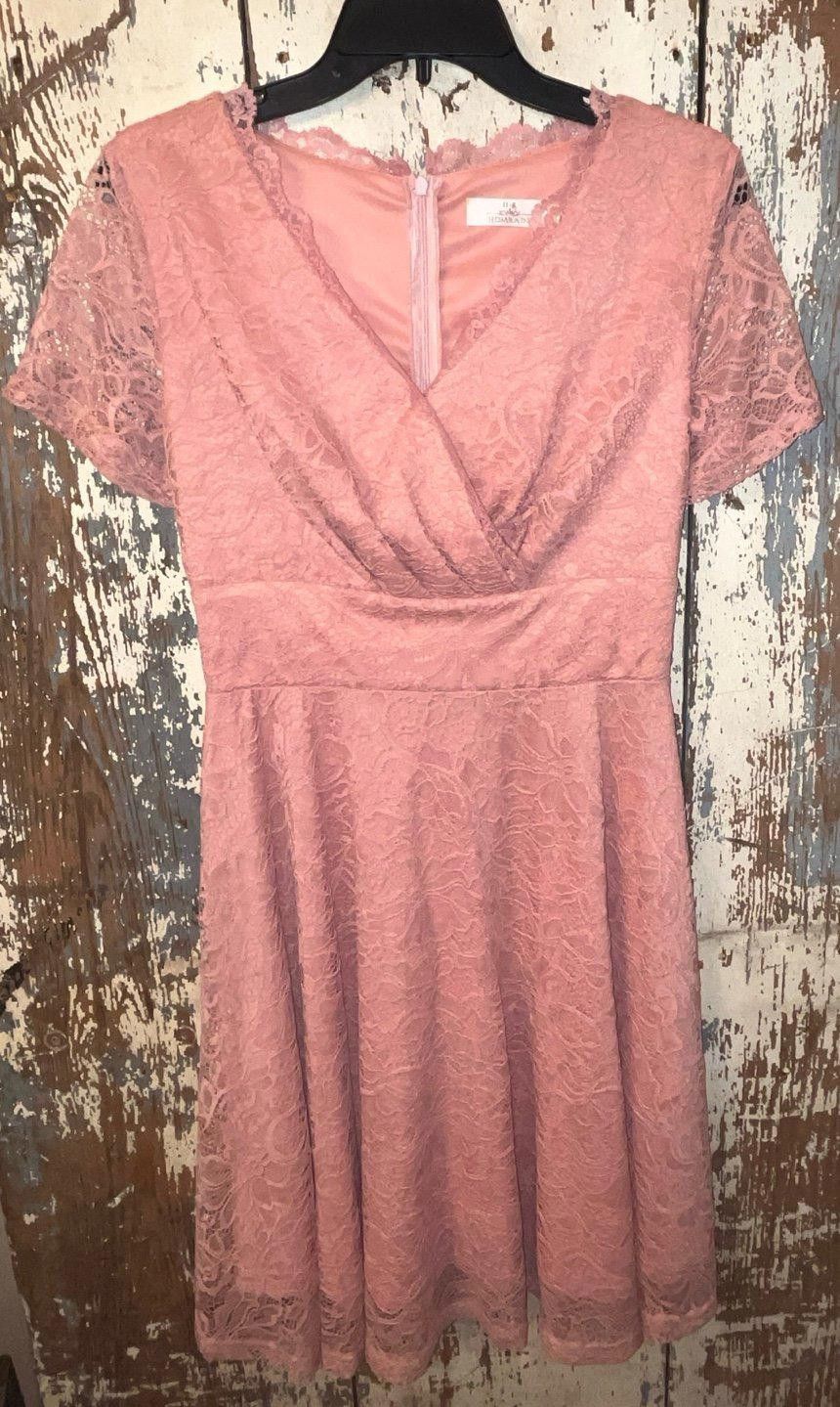 Designer H.R. Homrain pink Lace dress, size Medium Size M / US 6-8 / IT 42-44 - 1 Thumbnail