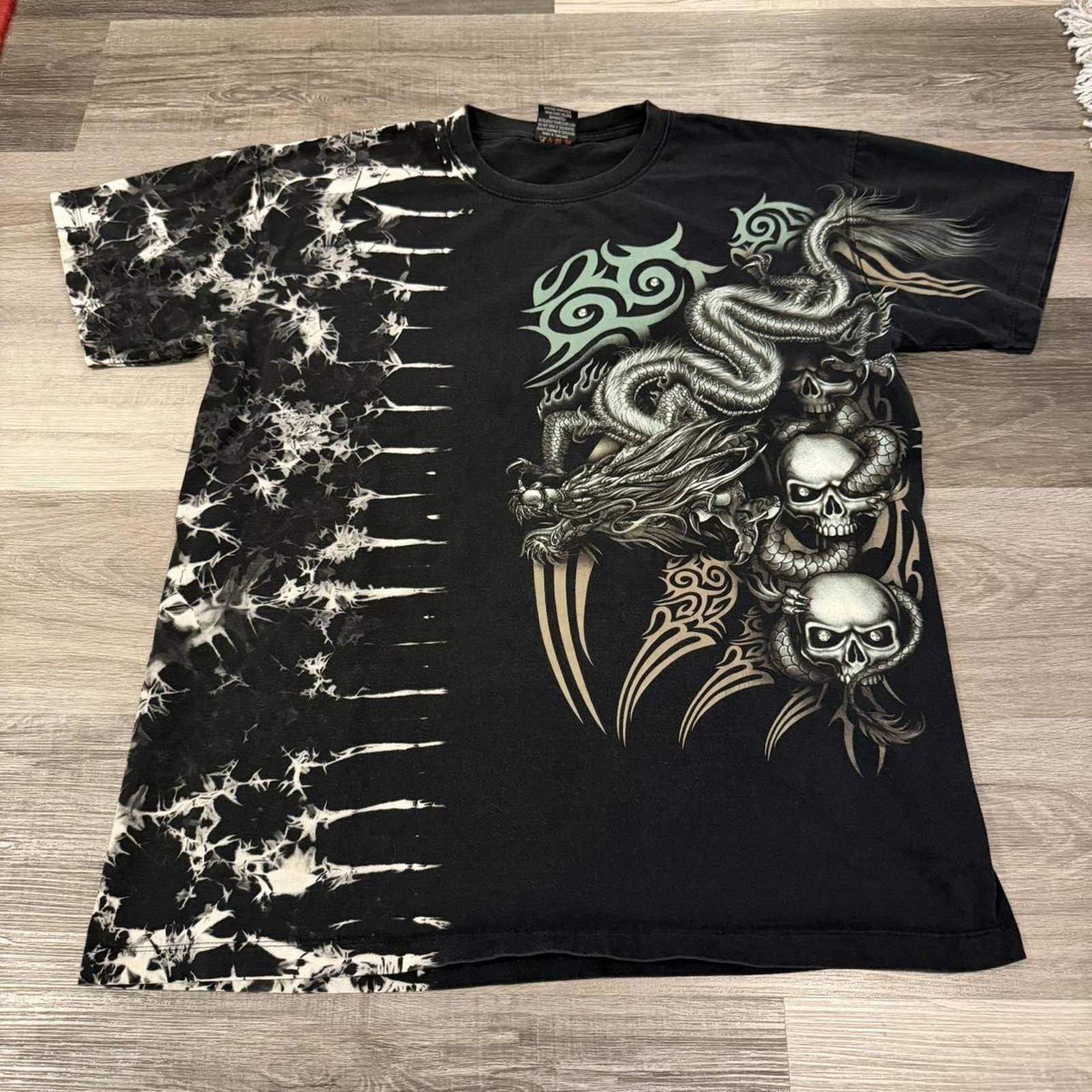 Other tribal skull all over print t shirt XL 00s Y2K Size US XL / EU 56 / 4 - 2 Thumbnail