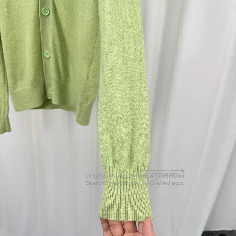 Acne Studios Acne Studios Apple Green Embroidered Face Knit Cardigan Size XXS / US 00 / IT 34 - 4 Thumbnail