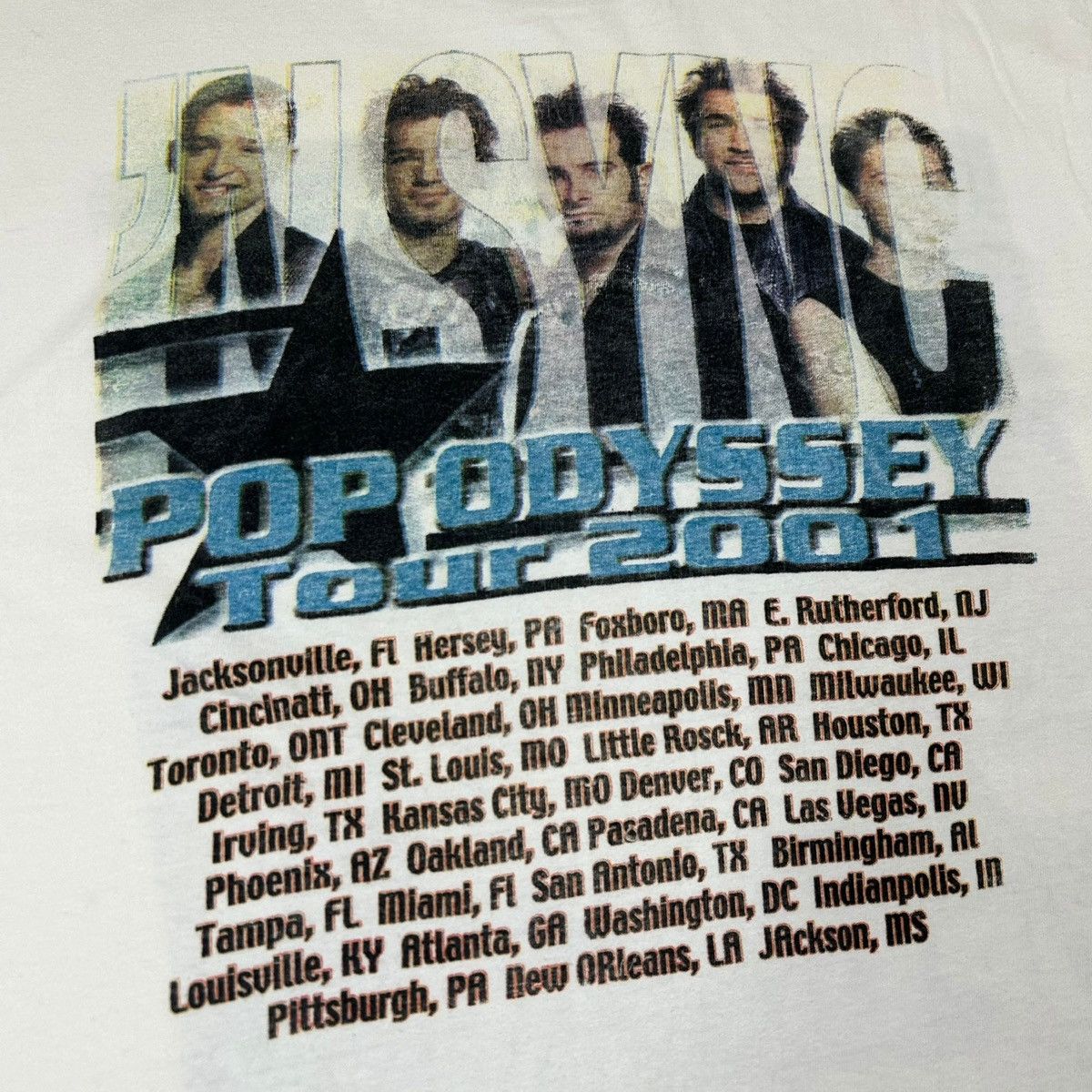 Band Tees 2001 NSYNC Pop Odyssey Tour Parking Lot Y2K Graphic T Shirt Size US M / EU 48-50 / 2 - 4 Thumbnail