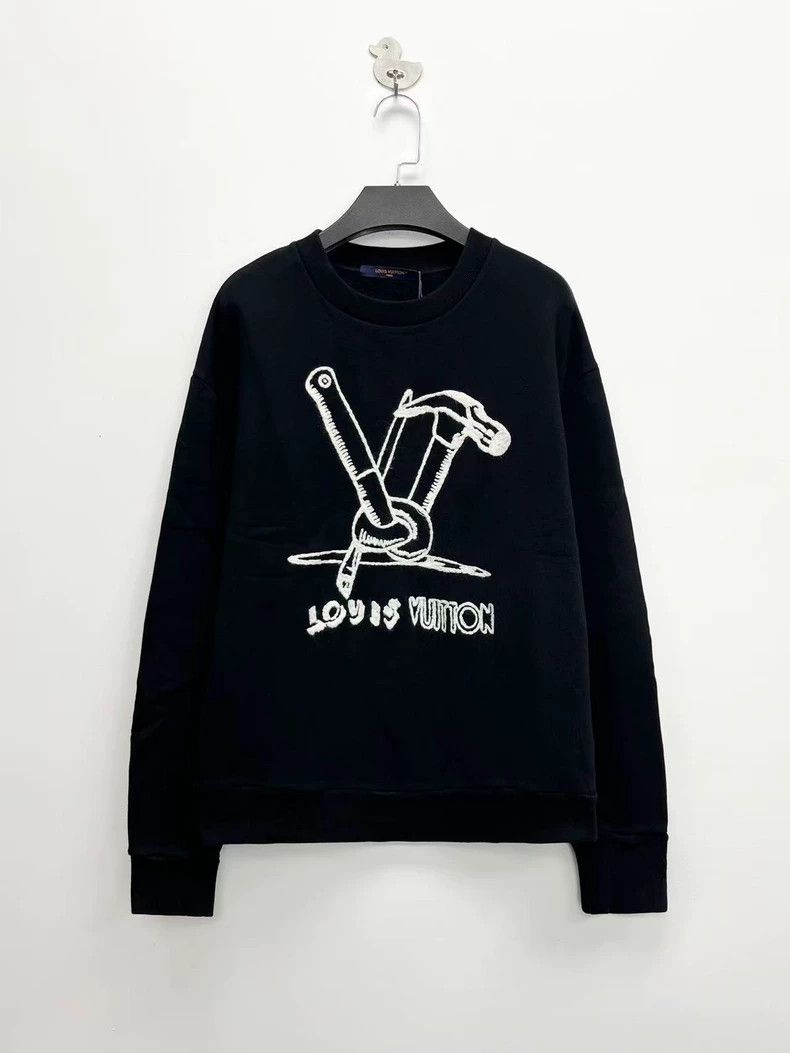 Louis Vuitton Louis Vuitton FW23 Embroidered Logo Sweatshirt Size US S / EU 44-46 / 1 - 1 Thumbnail