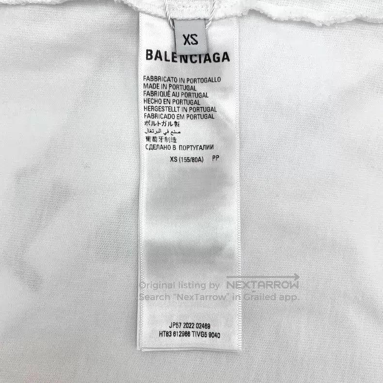 Balenciaga Balenciaga White Logo Letter Printed Cotton Round Neck Sho Size US XS / EU 42 / 0 - 8 Thumbnail