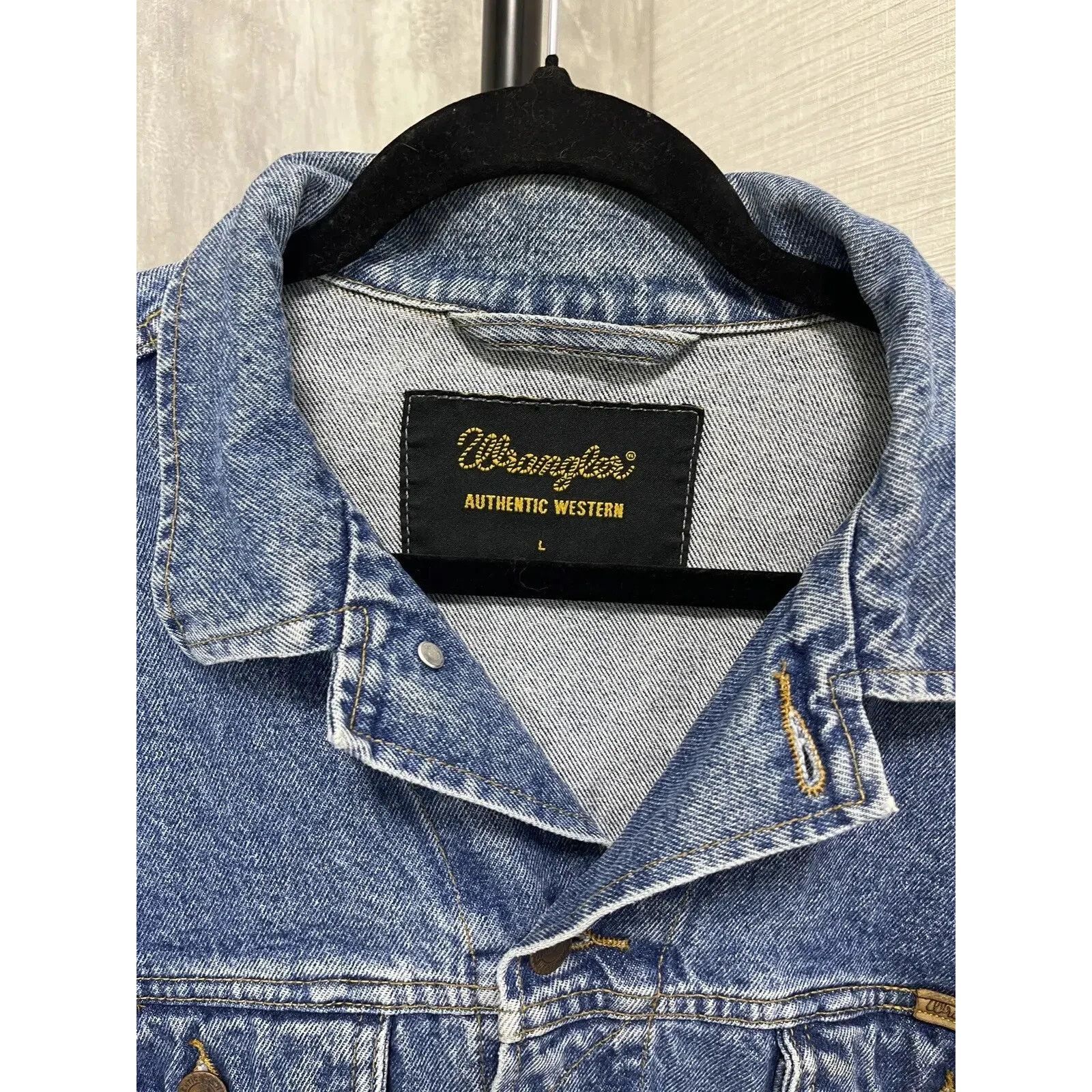 Vintage × Wrangler Wrangler Vintage Large Denim Jacket Size US L / EU 52-54 / 3 - 3 Thumbnail