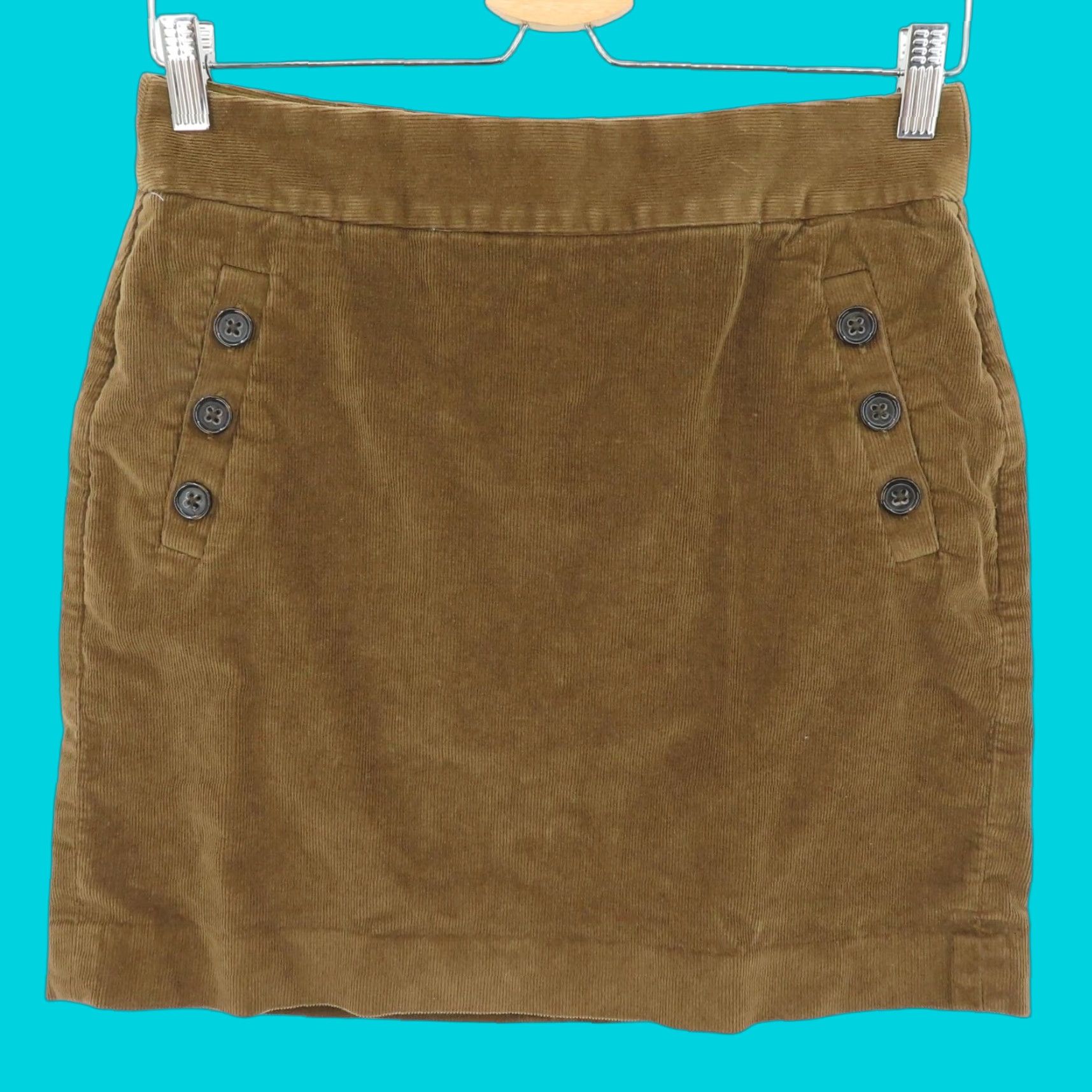 Banana Republic Banana Republic Skirt Pencil 6 Brown Corduroy Zip Back Vintage No Size 28" / US 6 / IT 42 - 1 Thumbnail