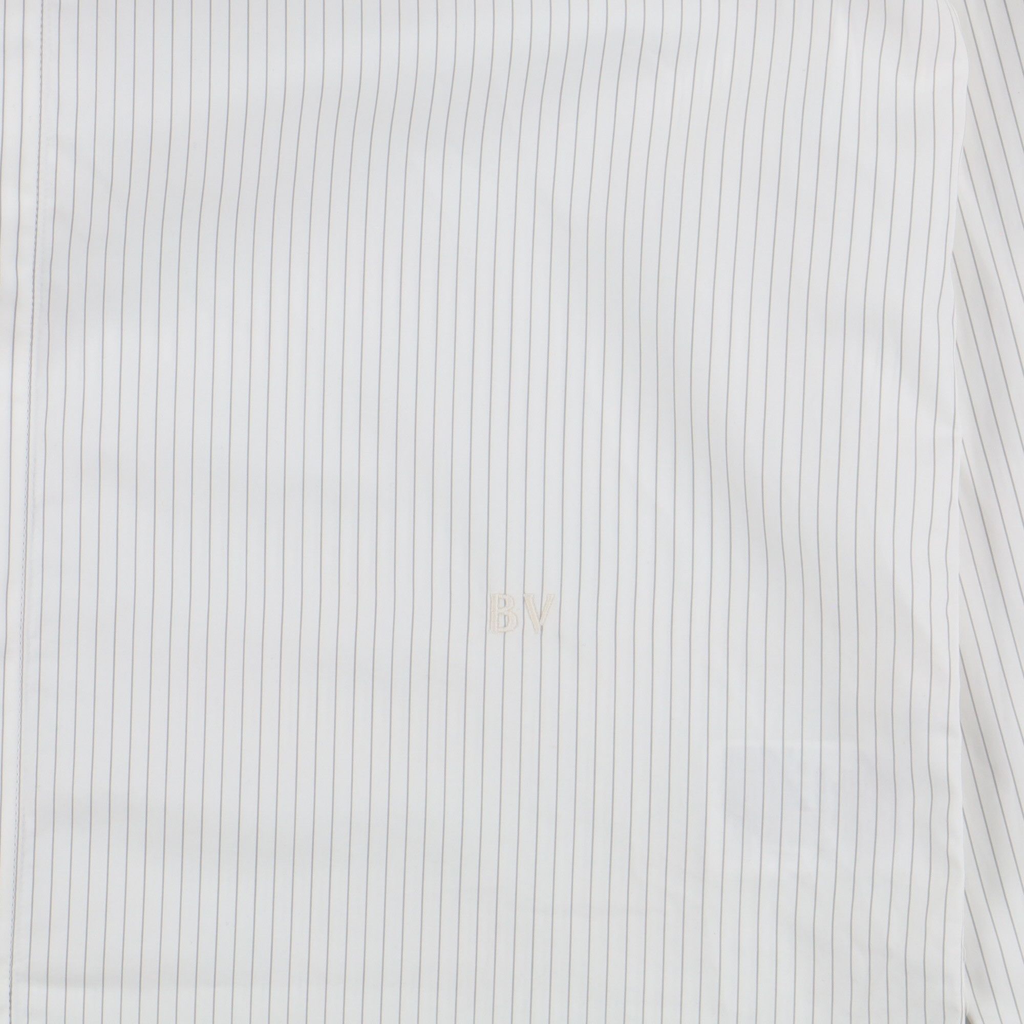 Bottega Veneta White Pinstripe Embroidered Logo Shirt Size US M / EU 48-50 / 2 - 7 Thumbnail