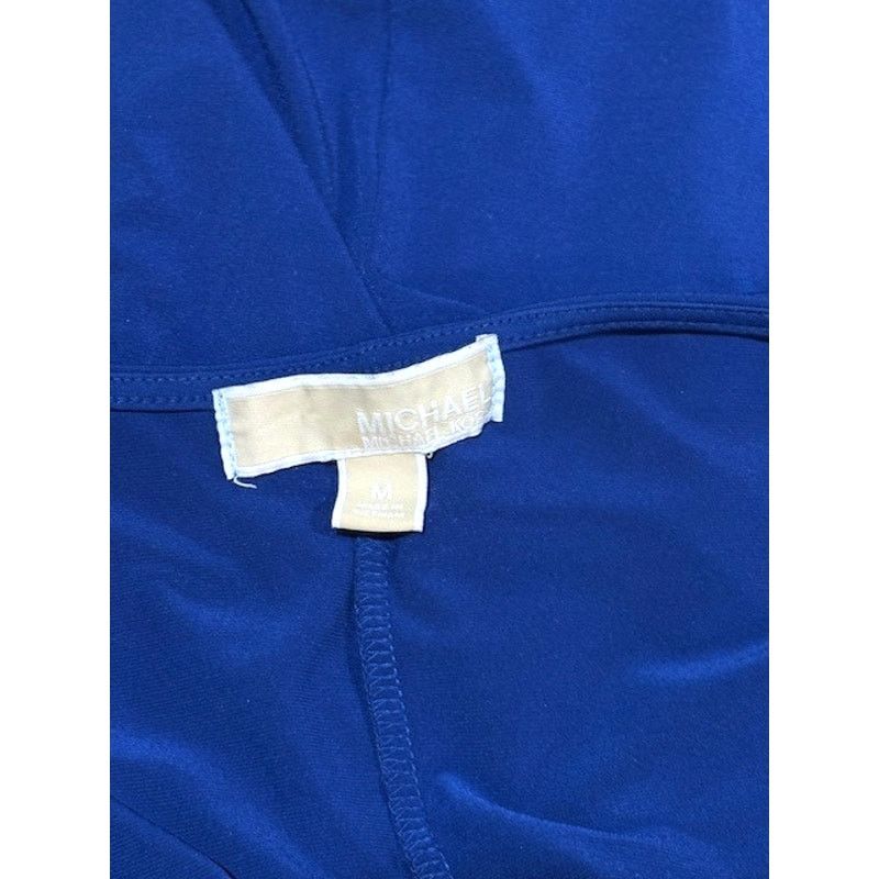 Michael Kors Michael Kors Amalfi Blue Cap Sleeve Faux Wrap Midi Dress Size M / US 6-8 / IT 42-44 - 8 Thumbnail