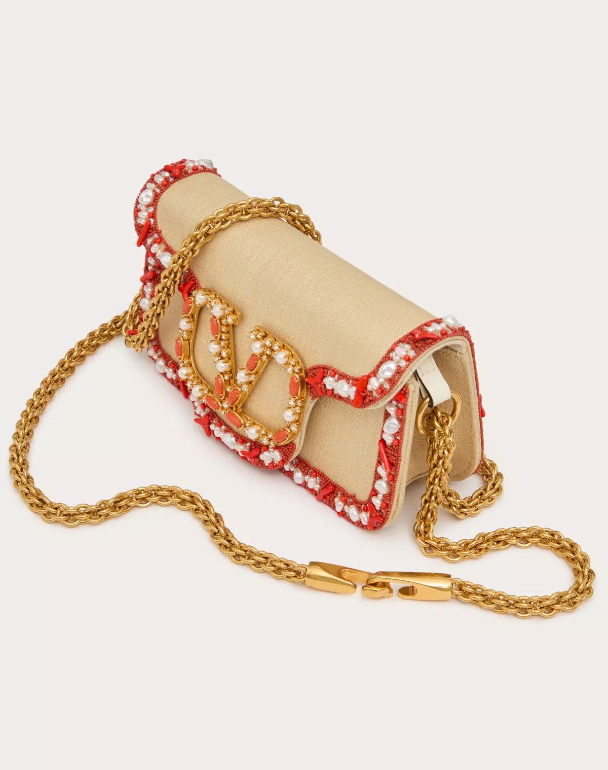 Valentino oc11z0725 Size:OS/Locò Raffia Shoulder Bag in Beige Size ONE SIZE - 5 Thumbnail