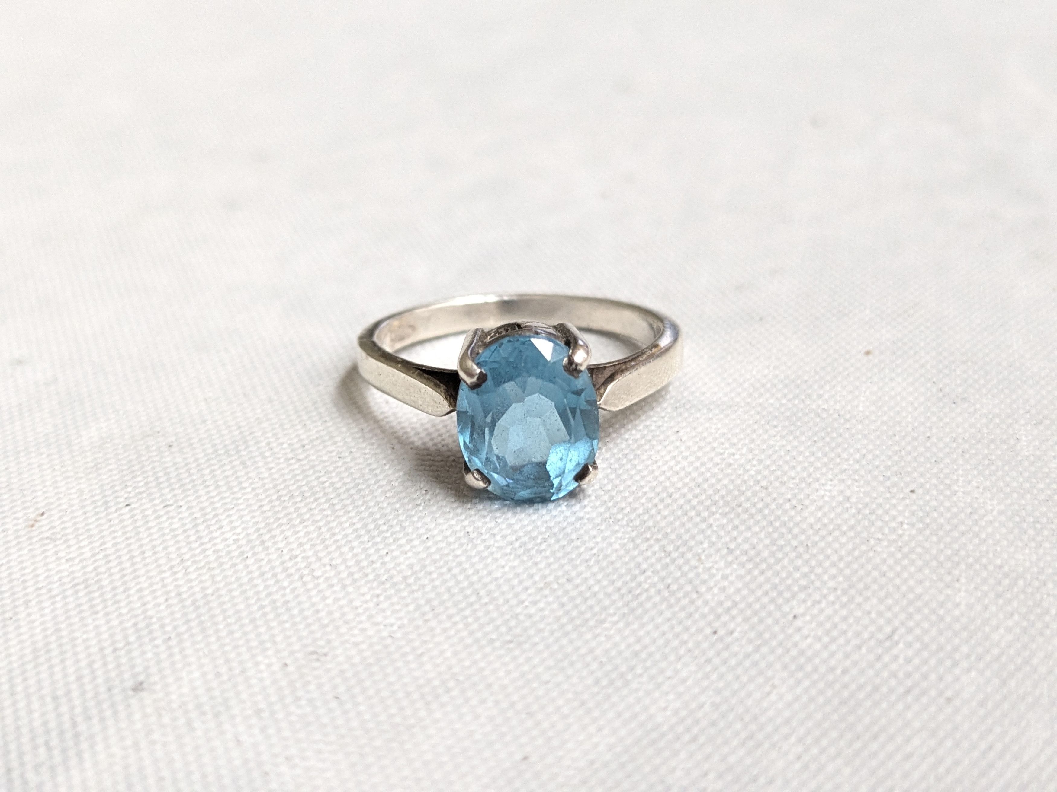 Jewelry Sterling Silver Ring Blue Topaz Size 7.5 Size ONE SIZE - 4 Thumbnail