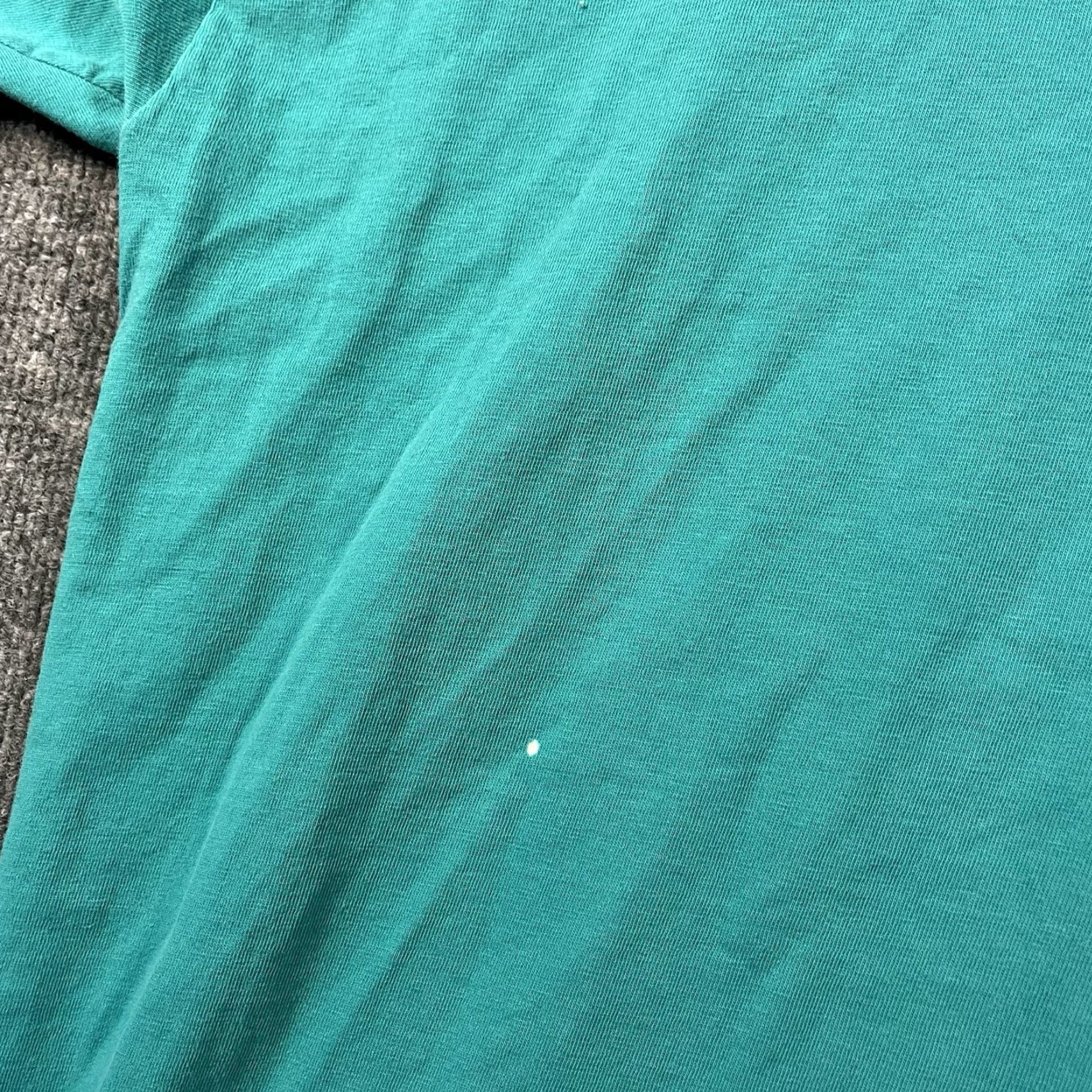 Hanes VINTAGE 80s Dantema Electric Puffy Print Pocket T-Shirt XL Promo Funny Turquoise Hanes 100% Cotton Short Sleeve Regular Mens Diners Size US XL / EU 56 / 4 - 5 Thumbnail