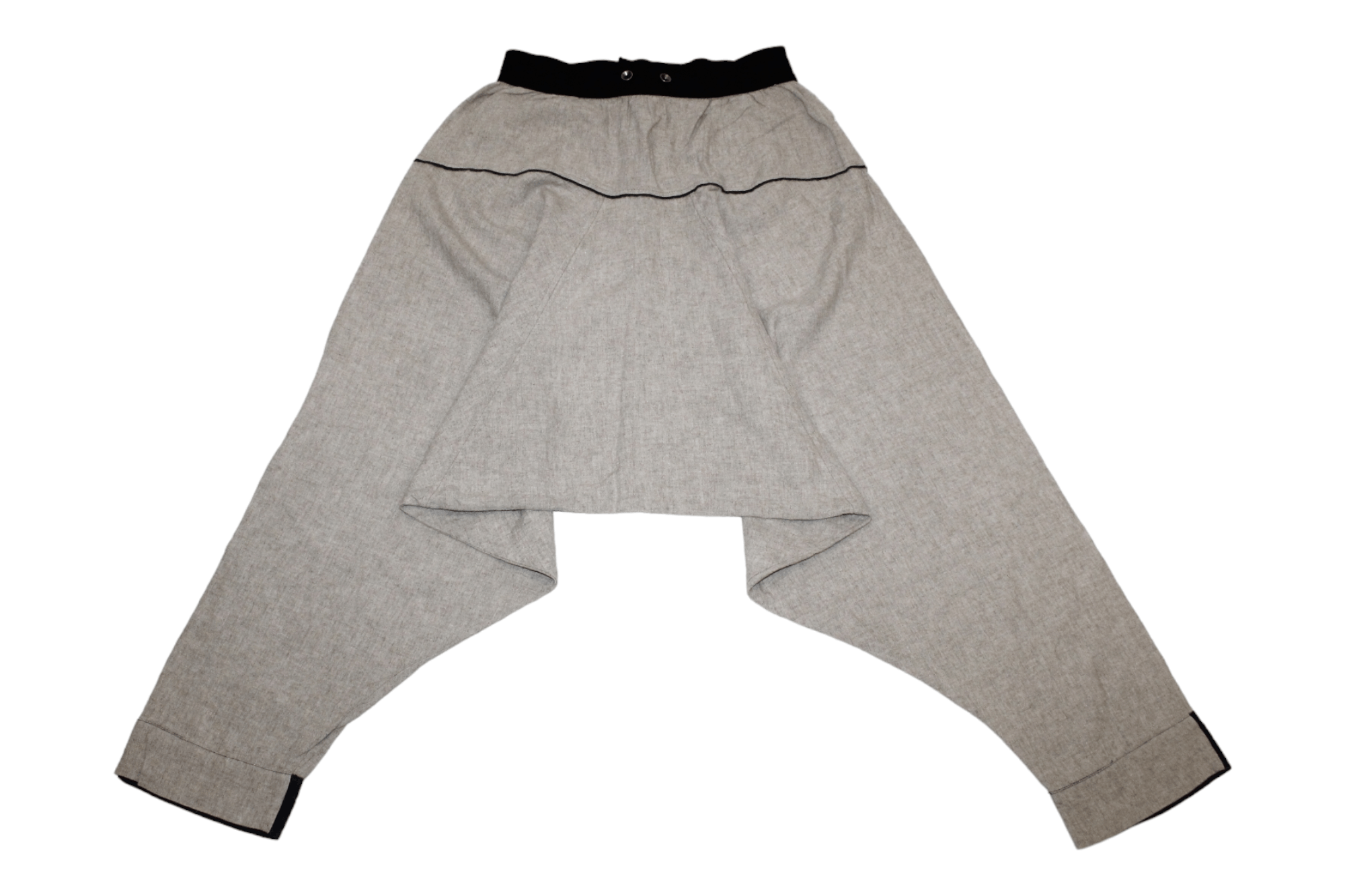 image of Avant Garde Gingersnap Bali 100% Linen Elastic Waist Drop Crotch Pant in Beige, Men's (Size 32)