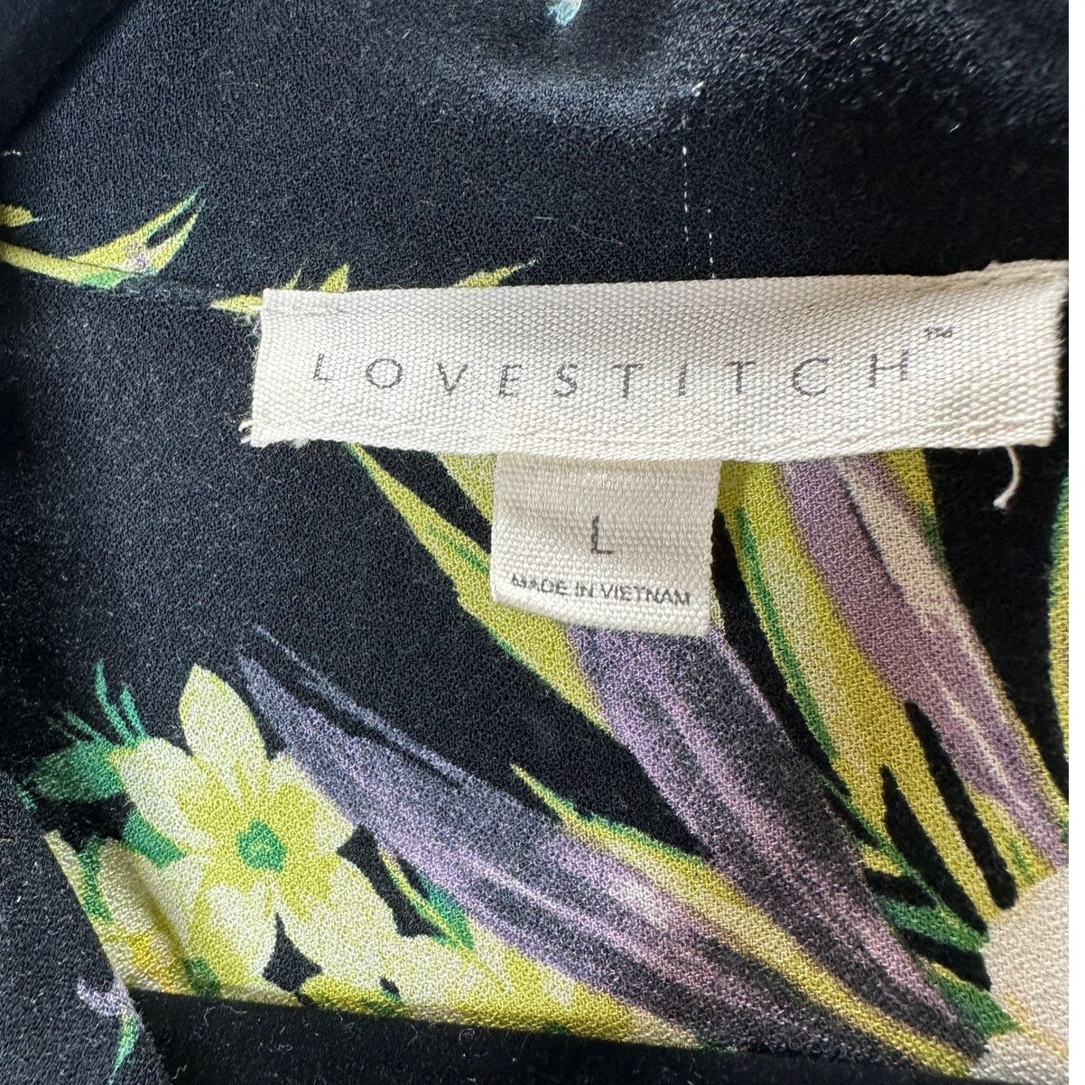 Other Lovestitch Black Multi Short Sleeve Collared Button Shirt L Size L / US 10 / IT 46 - 8 Thumbnail