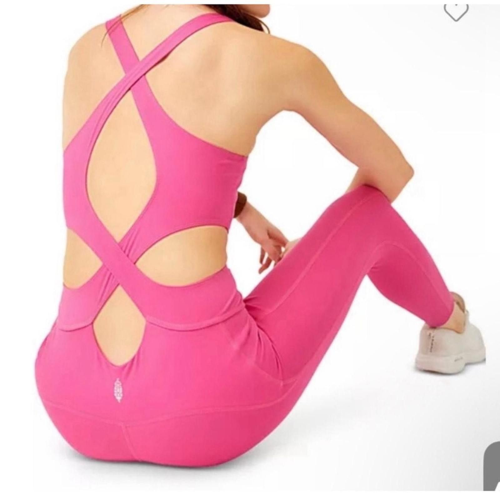 Free People Free people Hot Pink Activewear Bodysuit Cut Out Yoga Gym S Size ONE SIZE - 3 Thumbnail