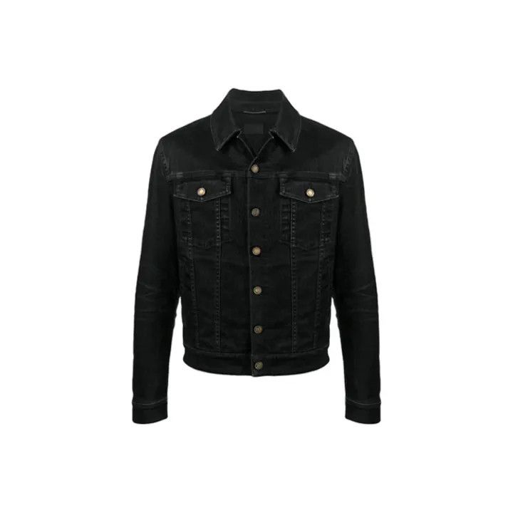 Saint Laurent Paris Saint Laurent Black Faded Denim Jacket for Men Size US L / EU 52-54 / 3 - 1 Thumbnail