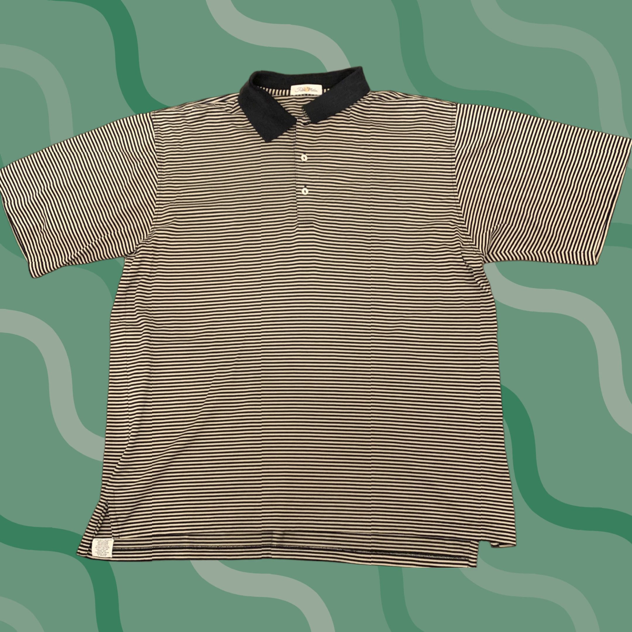 Peter Millar Peter Millar Polo Shirt Blue White Striped XL Mens Short Sleeve Collared Button-Down Performance Golf Breathable Moisture Wicking Easy Care Size US XL / EU 56 / 4 - 1 Thumbnail