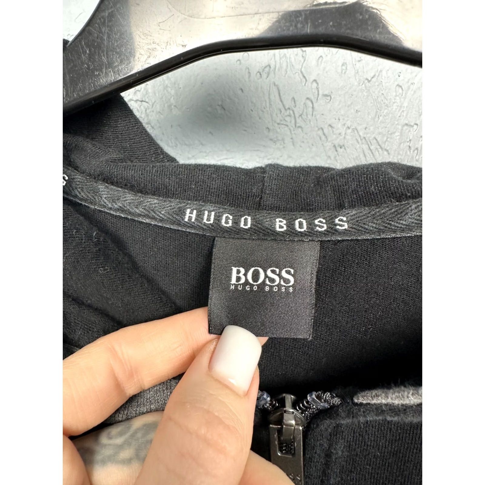 Hugo Boss HUGO BOSS Mens Zip Hoodie XL Black Cotton Logo Hoodie Mens XL Hoodie Size US XL / EU 56 / 4 - 3 Thumbnail