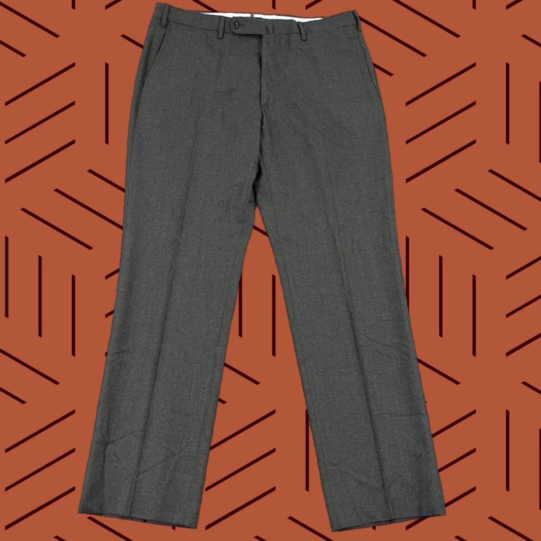 Incotex Incotex Dress Pants Mens 36 x 30 Gray Wool Straight Regular 130s Slim Pleated Trousers Mens Size US 36 / EU 52 - 1 Thumbnail