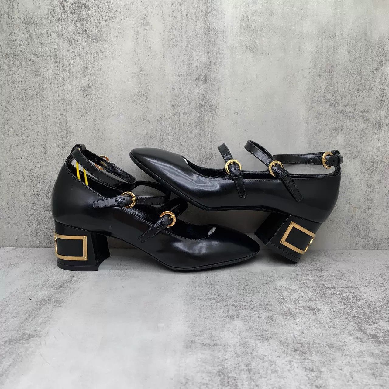 Louis Vuitton LV Black Mary Jane Heels 37.5 New Boxed Sample Size US 7 / IT 37 - 2 Thumbnail