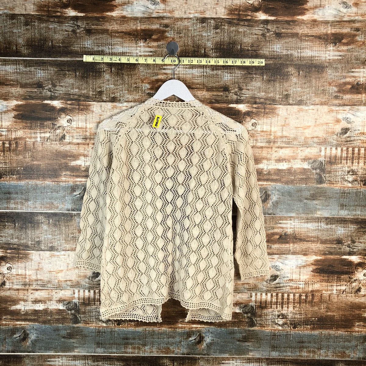 Homespun Knitwear × Japanese Brand Japan vintage crochet meshnet Brown cardigan Knitwear #A1565 Size S / US 4 / IT 40 - 9 Thumbnail