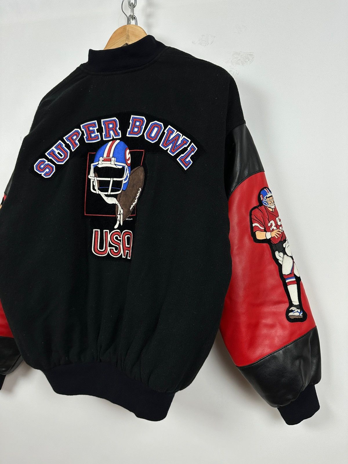 NFL 90s Vintage Super Bowl USA Zip It Varsity Bomber Jacket Size US L / EU 52-54 / 3 - 18 Thumbnail