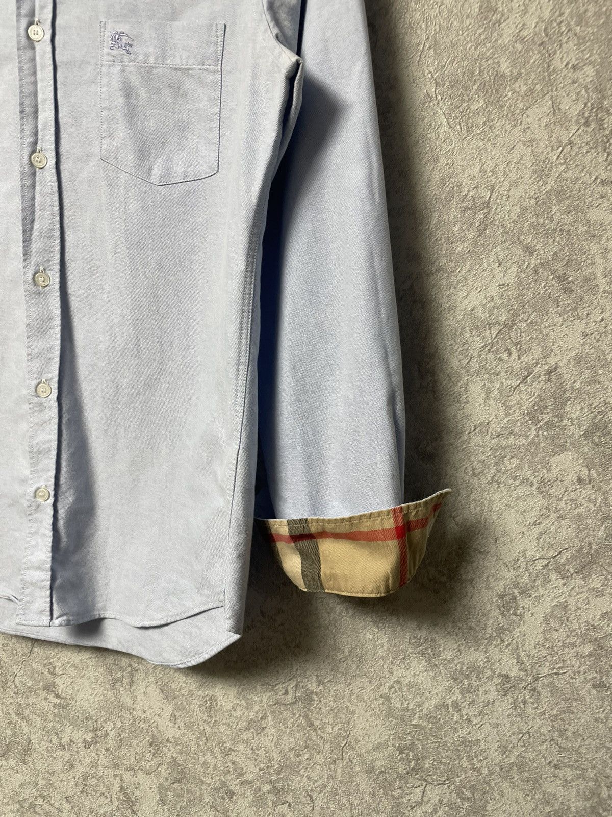 Burberry Vintage Burberry Nova Check Blue Long Sleeve Shirt Button Up Size US S / EU 44-46 / 1 - 3 Thumbnail