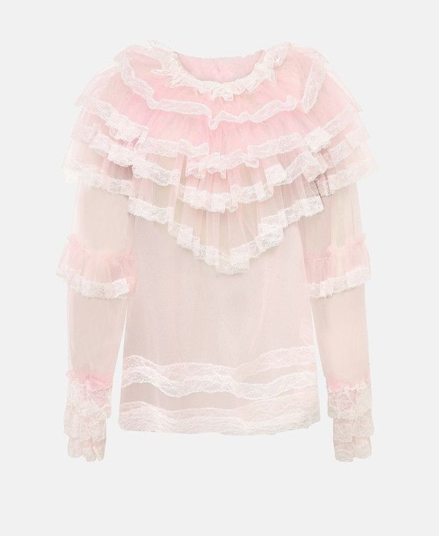 Dolce & Gabbana Ruffle blouse Size 4XL / US 24-26 - 1 Thumbnail