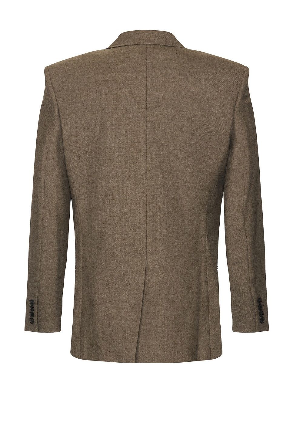 Saint Laurent Paris o1s22i1n0425 Double-breasted Wool Fresco Blazer Taupe Chine Size US M / EU 48-50 / 2 - 2 Thumbnail