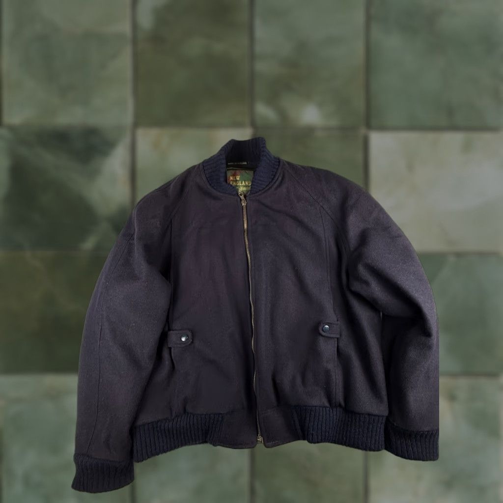 Gloverall VINTAGE Gloverall Bomber Jacket XL Navy Blue Mens Wool Blend Size XL Blue Bomber Jacket Men Size US 36 / EU 52 - 1 Thumbnail