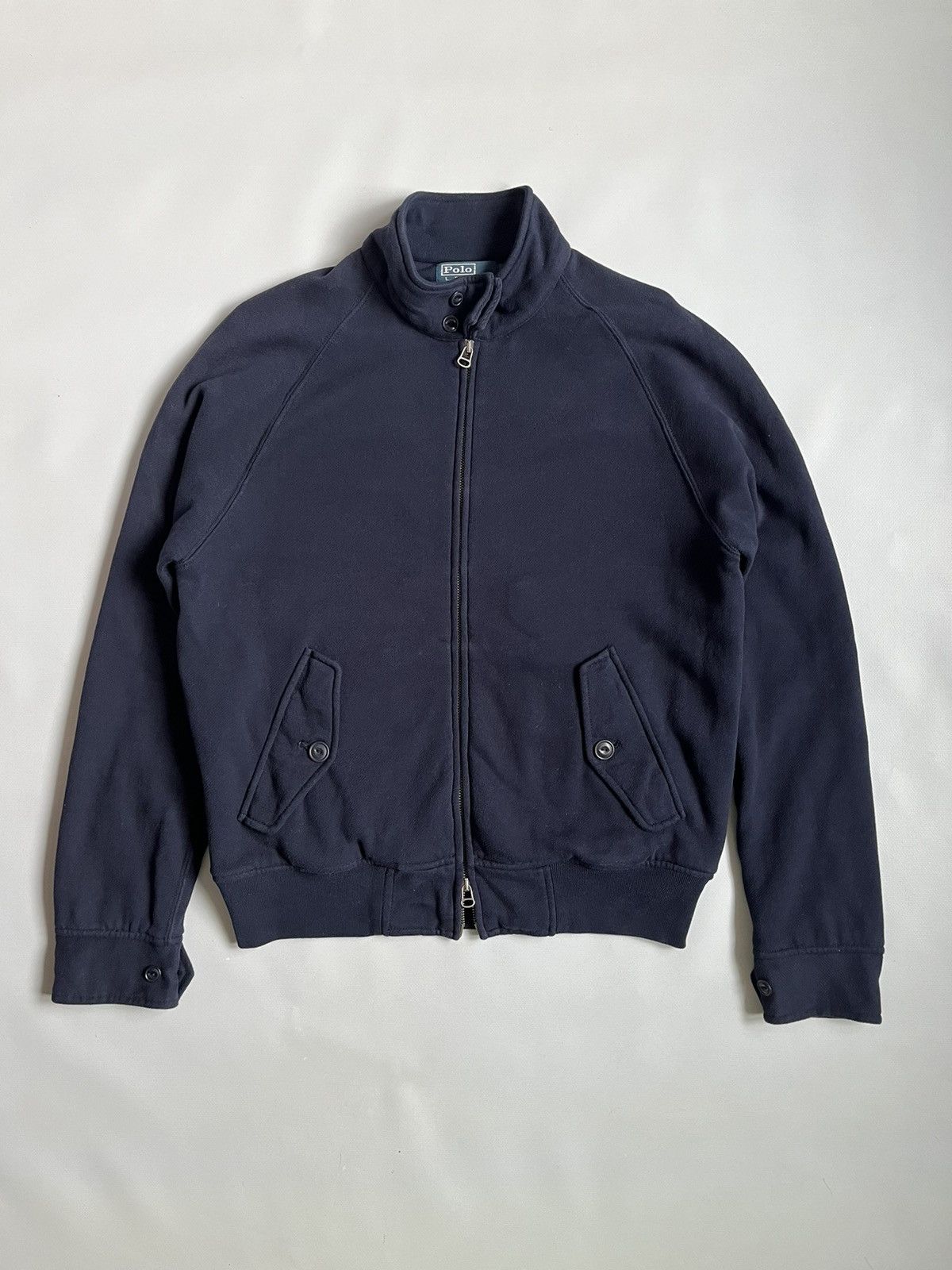 Polo Ralph Lauren Vintage 90s Polo Ralph Lauren Blue Cotton Bomber Sweatshirt Size US M / EU 48-50 / 2 - 2 Thumbnail
