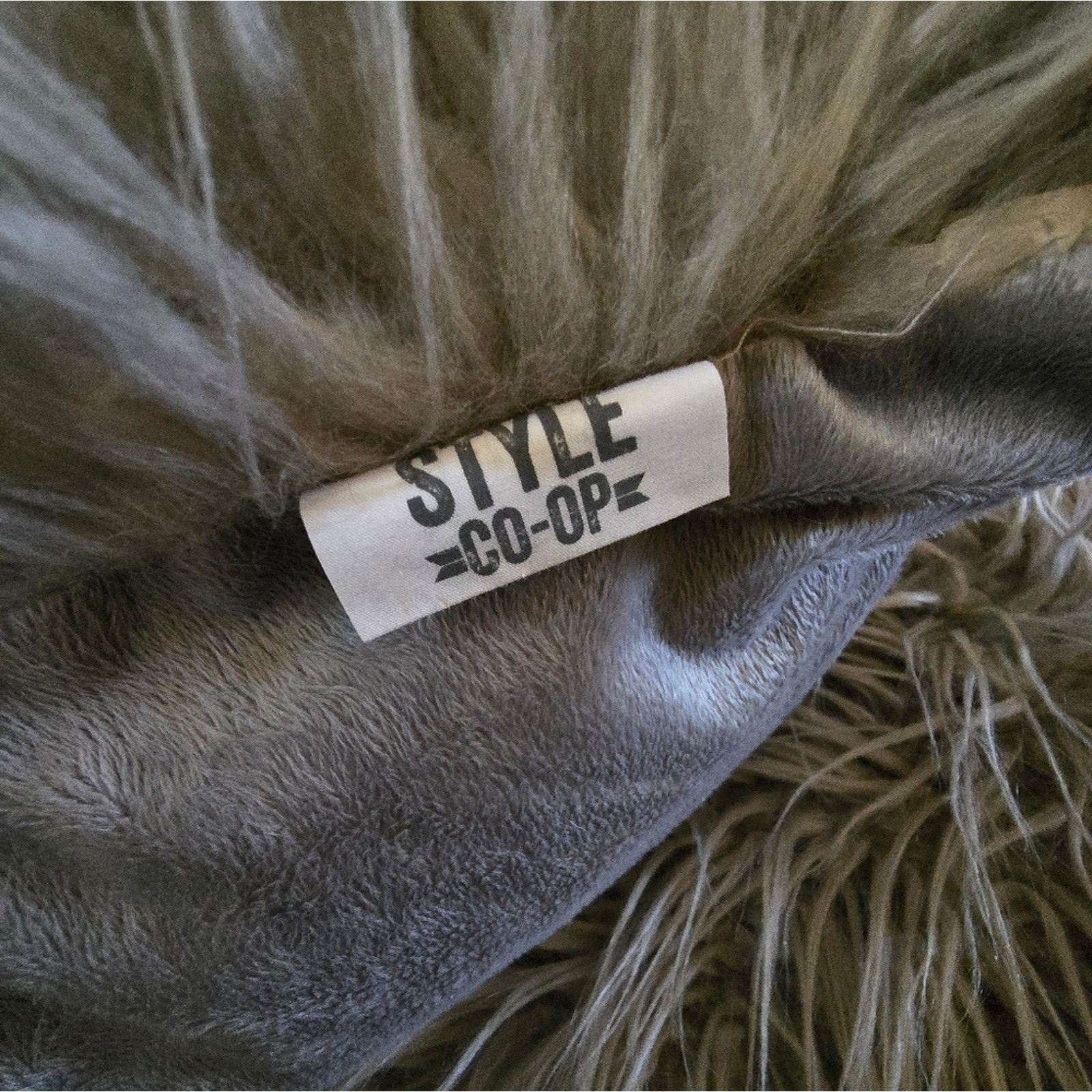 Other Grey | STYLE CO-OP | Mongolian Fur Detailed Pillow Size ONE SIZE - 4 Thumbnail