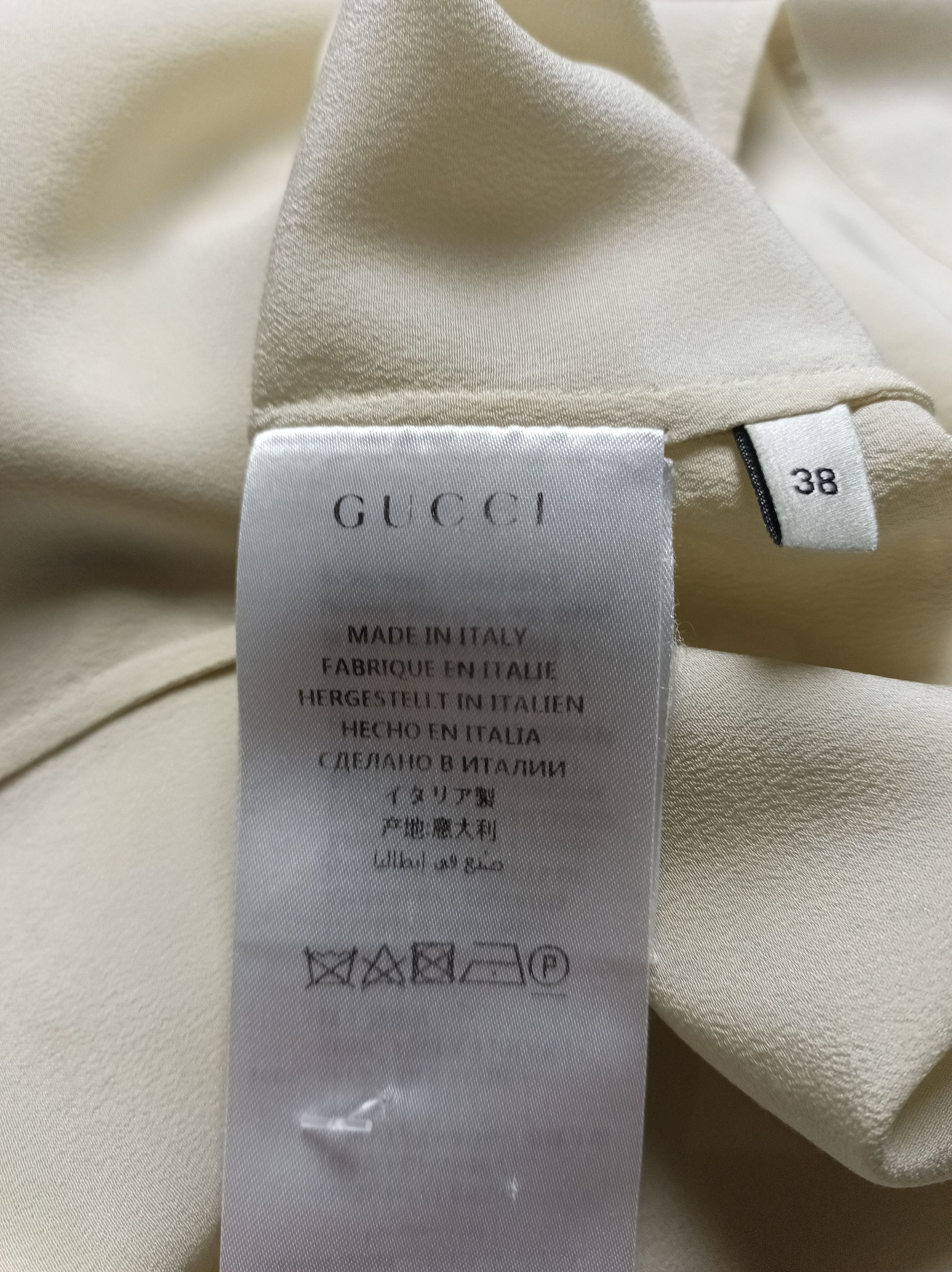 Gucci Gucci Ivory Silk Blouse Embroidered Flower EU 38 Size S / US 4 / IT 40 - 12 Thumbnail