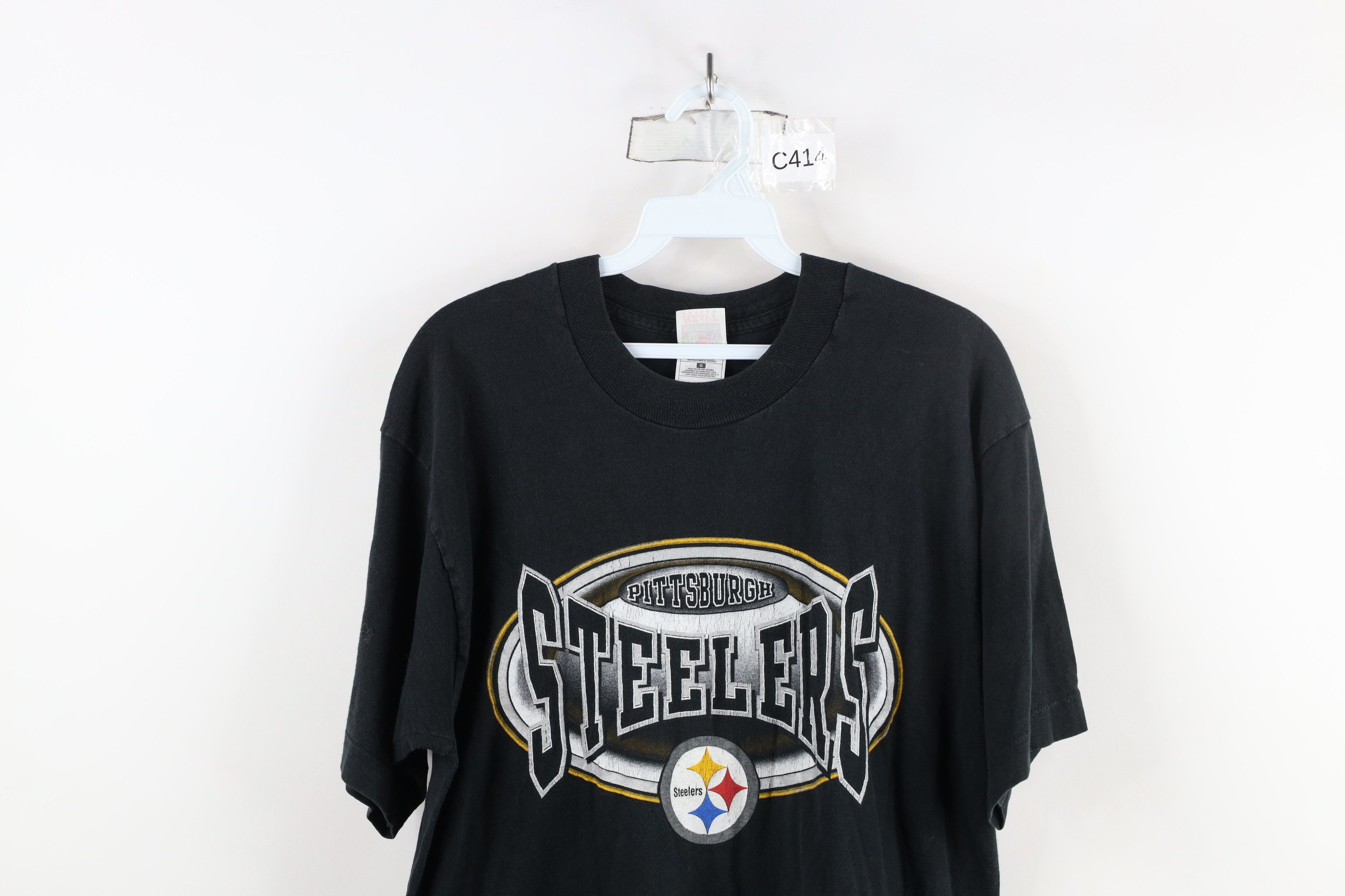 Vintage Vintage 90s Spell Out Pittsburgh Steelers Football T-Shirt Size US L / EU 52-54 / 3 - 2 Thumbnail