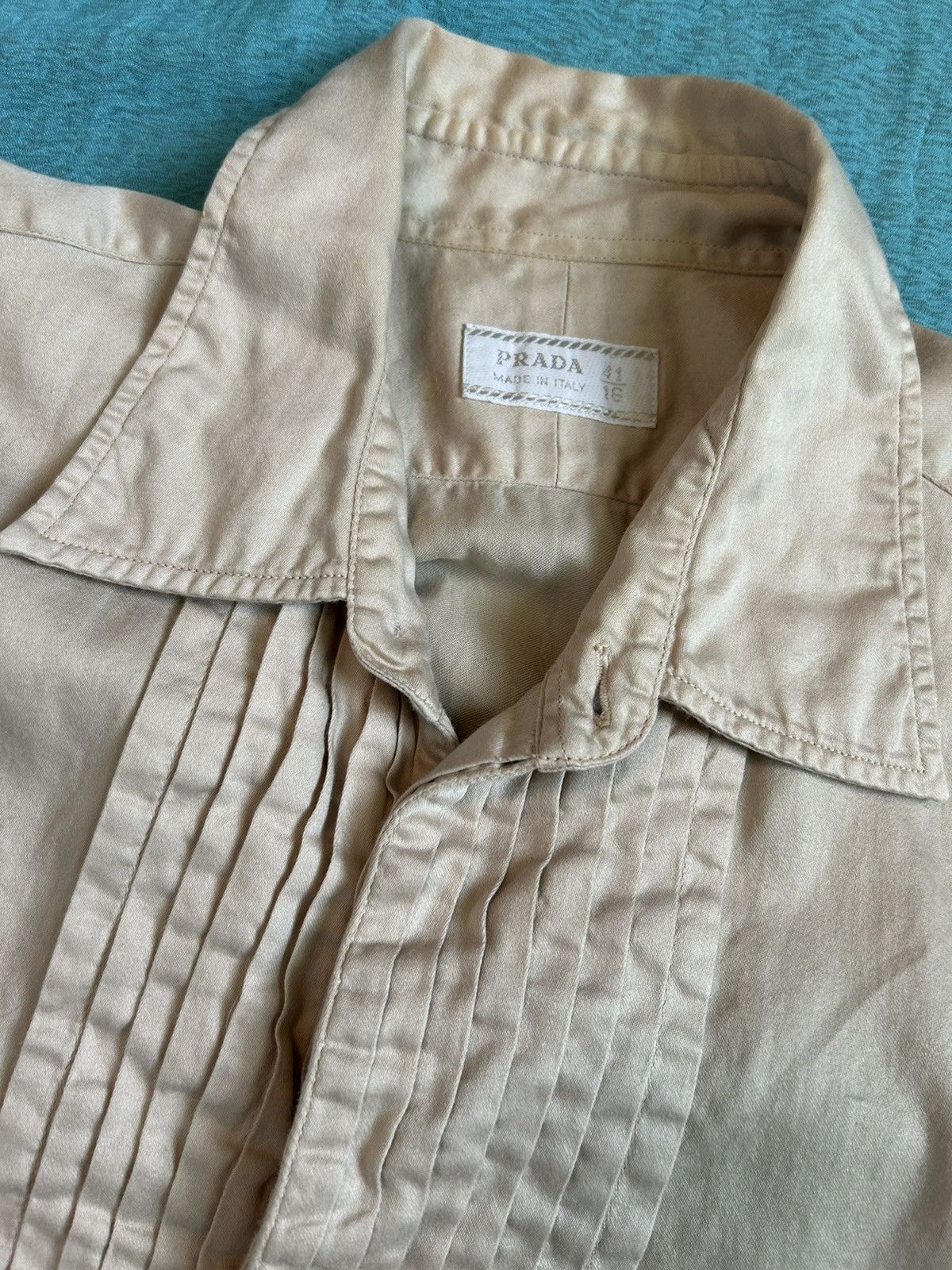 Prada Prada Gold Tuxedo Style Button Up Size US M / EU 48-50 / 2 - 1 Thumbnail