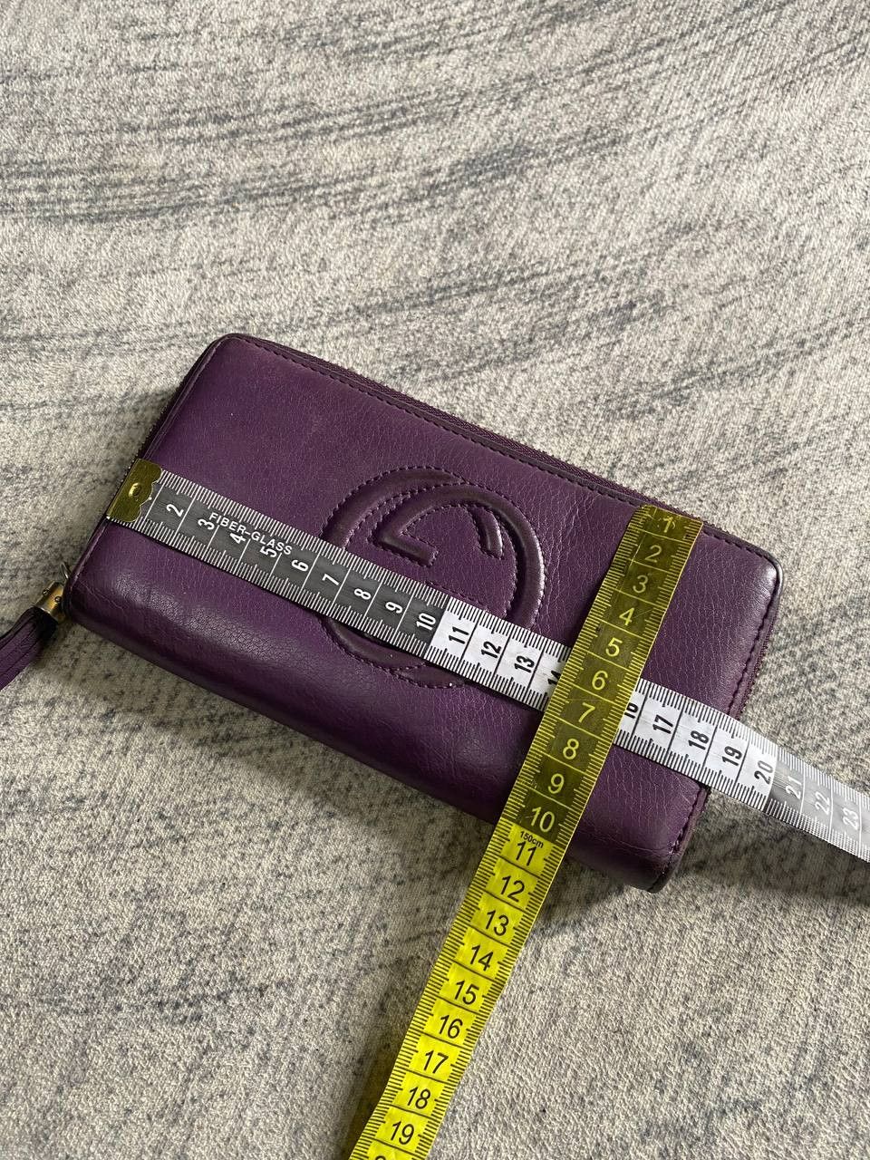 Gucci Gucci Soho GG Zip Around Leather Wallet Purple Size ONE SIZE - 19 Thumbnail
