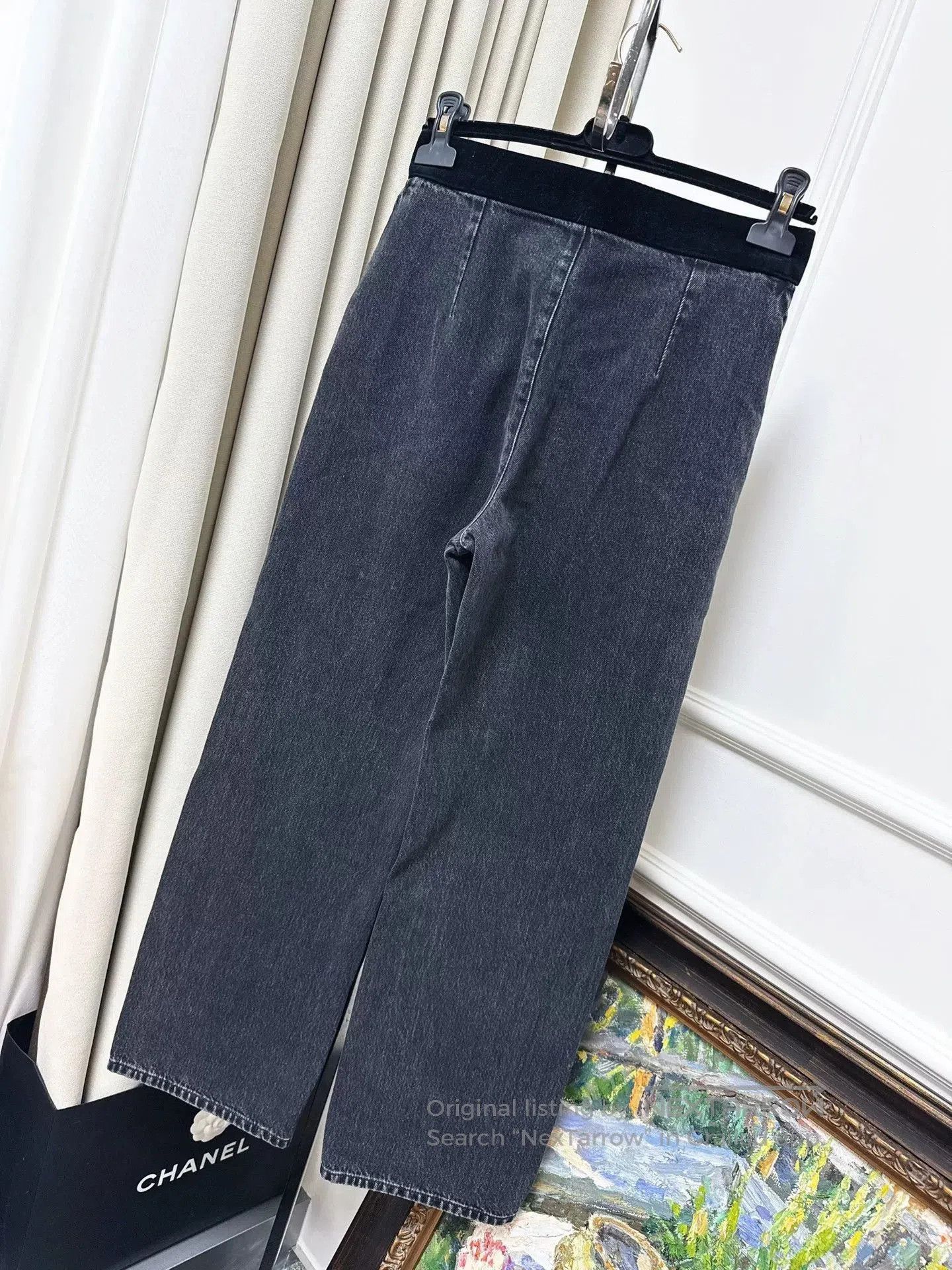 Chanel Chanel 20A Black Gray Denim Pants. Size US 36 / EU 52 - 2 Thumbnail