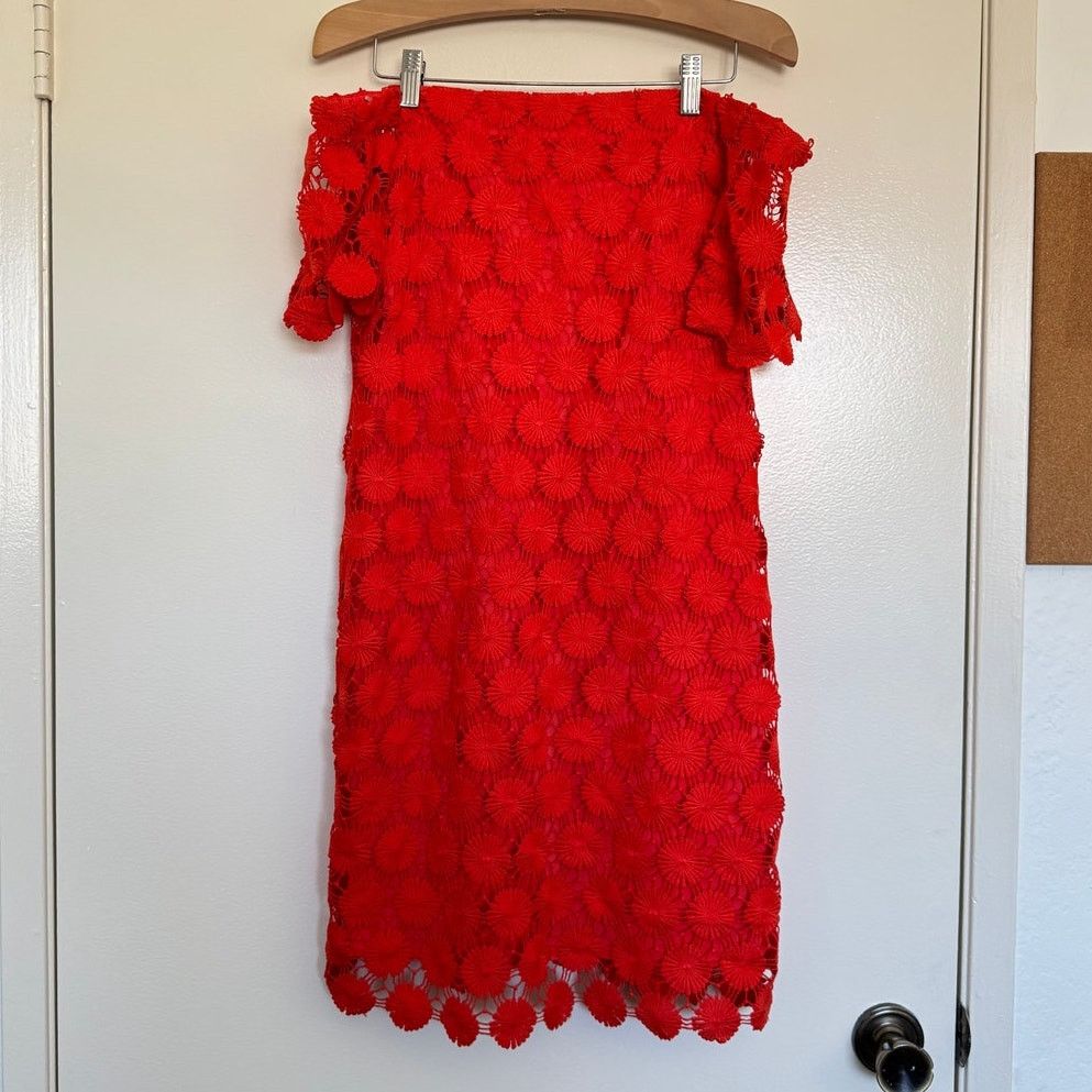 Trina Turk Trina Turk Merengue Daisy Off The Shoulder Dress Small Size S / US 4 / IT 40 - 6 Thumbnail