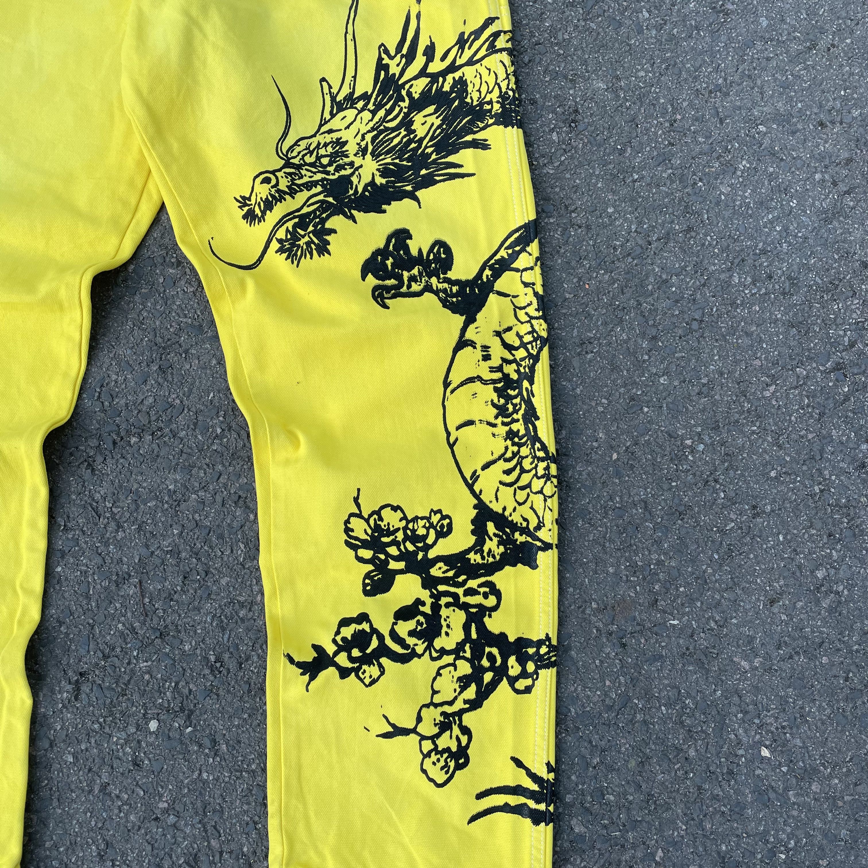 Dickies Dickies Custom Yellow Dragon Pants Graphic Bleach Wash Y2K Size US 38 / EU 54 - 7 Thumbnail