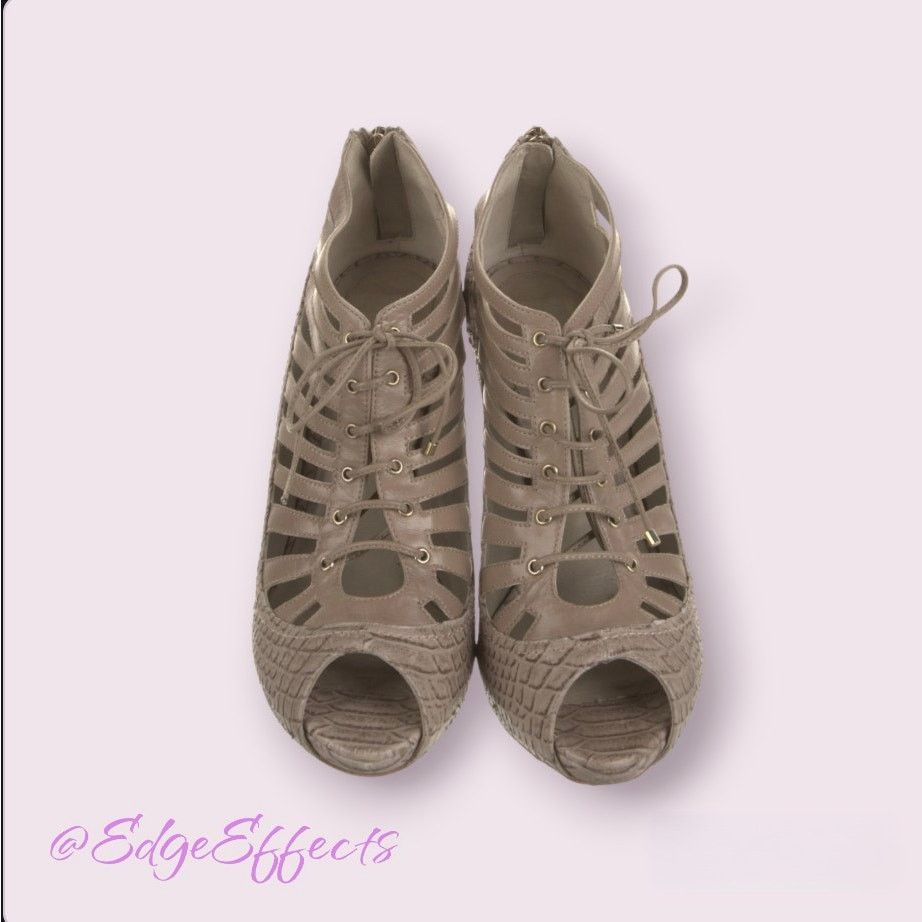 Dior CHRISTIAN DIOR Taupe Python Caged High Heel Booties 7 w/Box Size US 7 / IT 37 - 4 Thumbnail