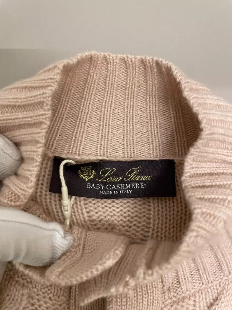 Loro Piana LORO PIANA Fog pink goat cashmere bow knit sweater Size S / US 4 / IT 40 - 8 Thumbnail