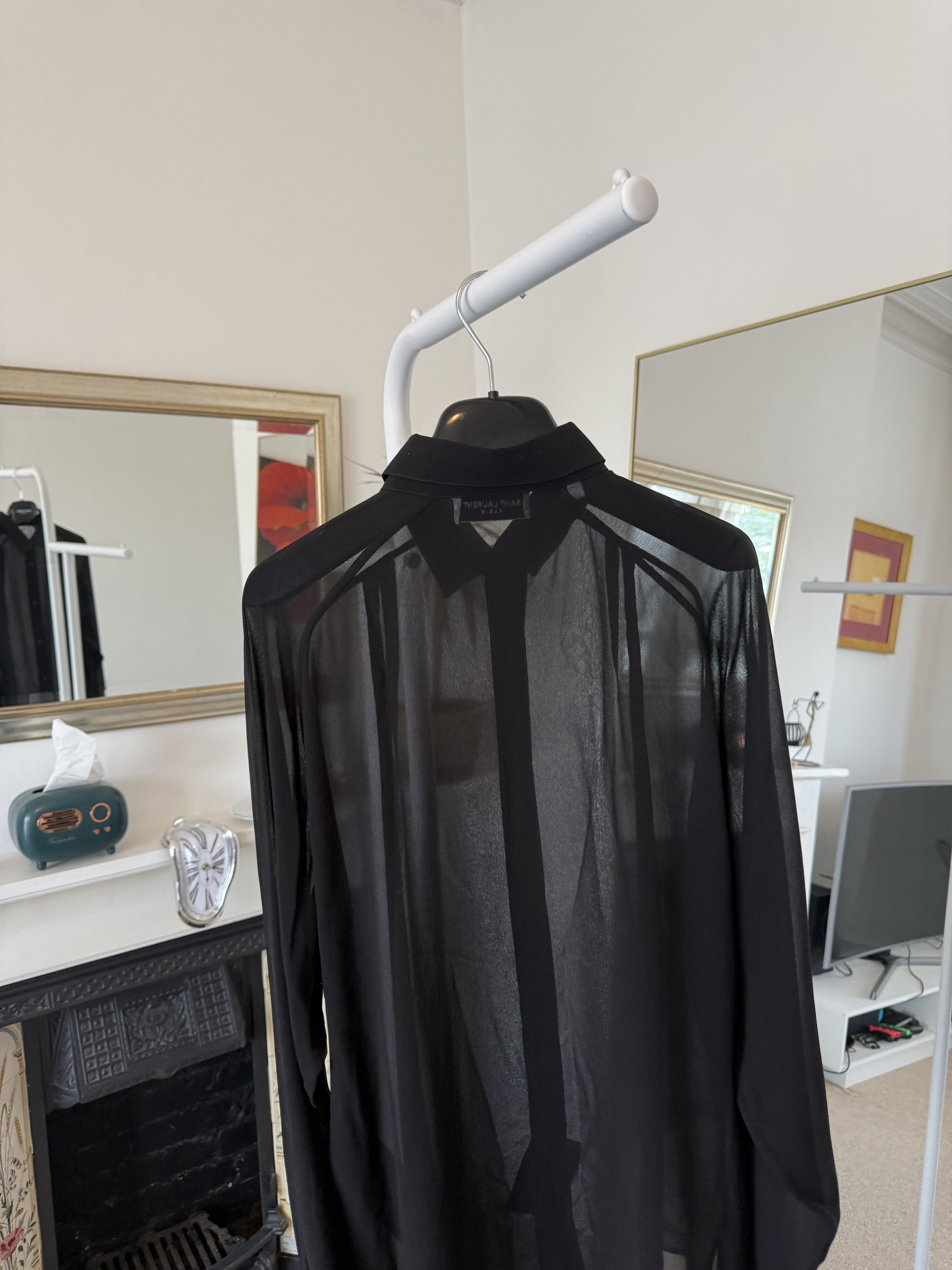 Saint Laurent Paris SS23 Saint Laurent Silk Black See-Through Shirt Size US M / EU 48-50 / 2 - 3 Thumbnail